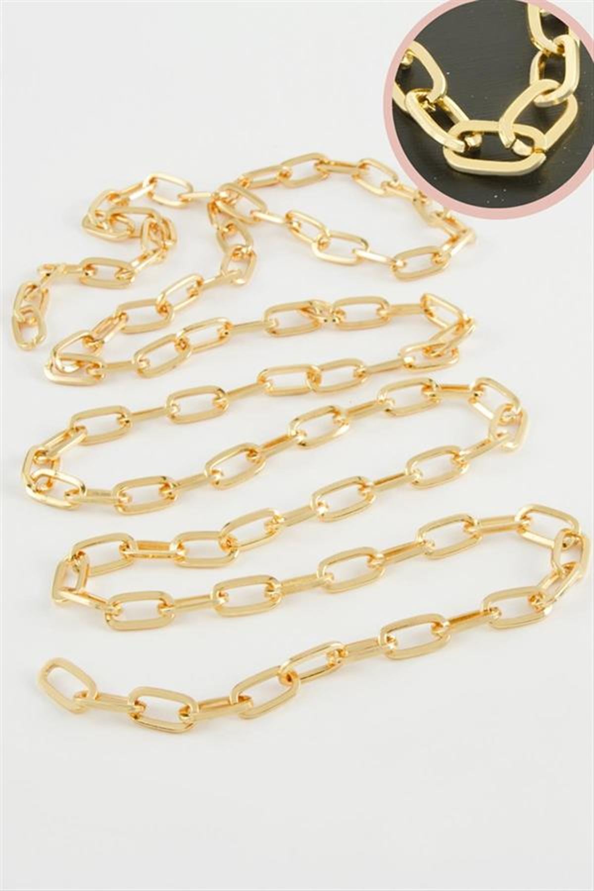 7 mm Oval Zincir 1 metre - Sarı