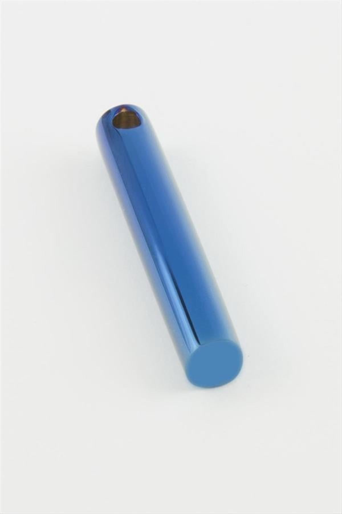 Silindir İsim Yazılabilir Çelik Kolye Ucu 0,6*3,5 cm - Mavi