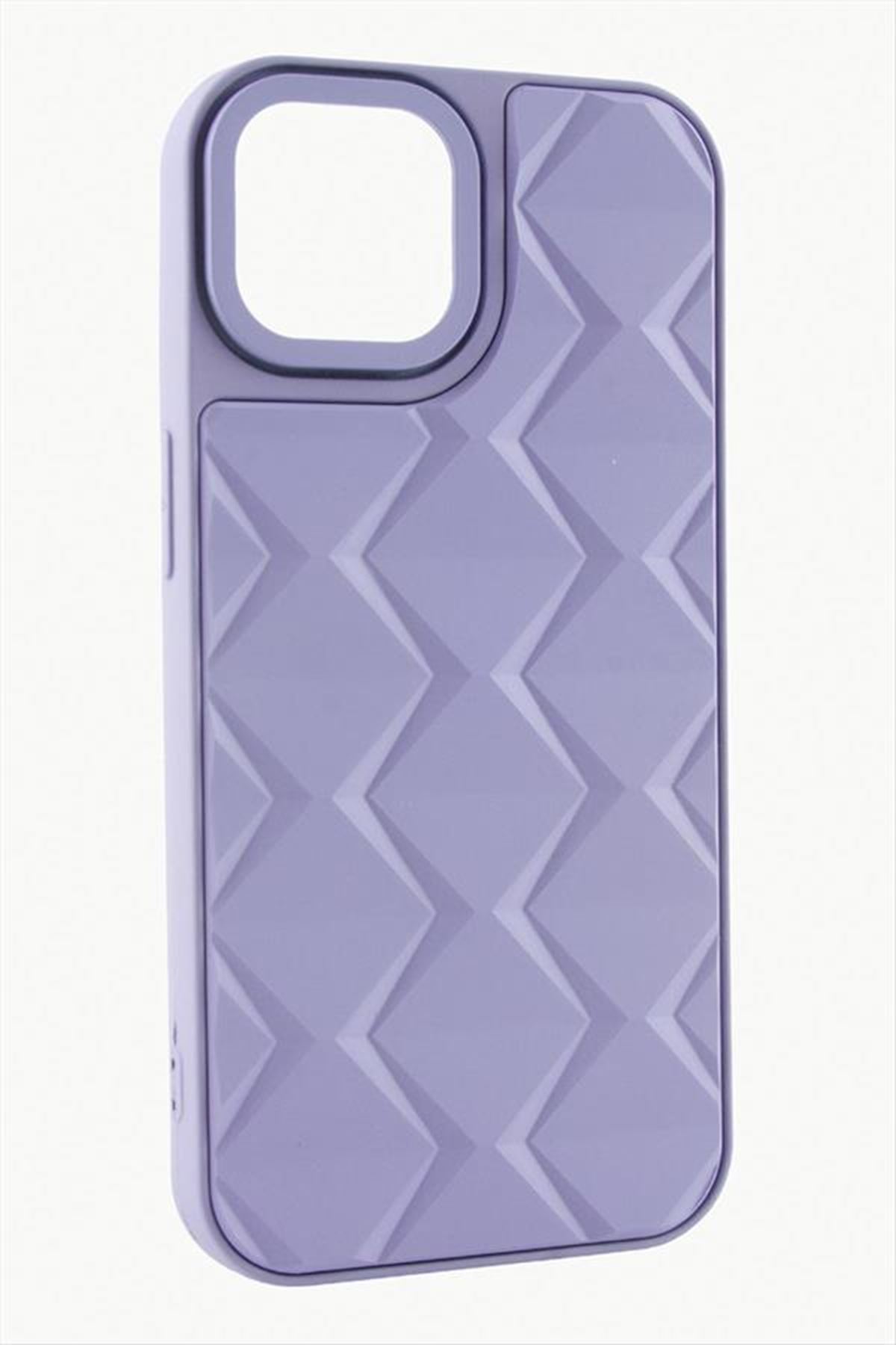 iPhone 14 Pro Max Prizma Desenli Lüx Liza Kılıf - Lila