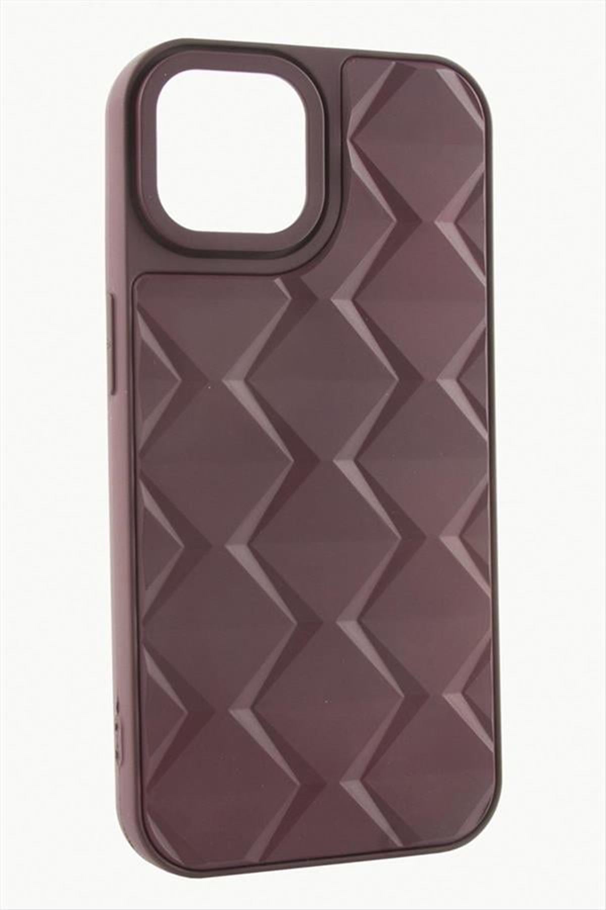 iPhone 14 Pro Prizma Desenli Lüx Liza Kılıf - Bordo