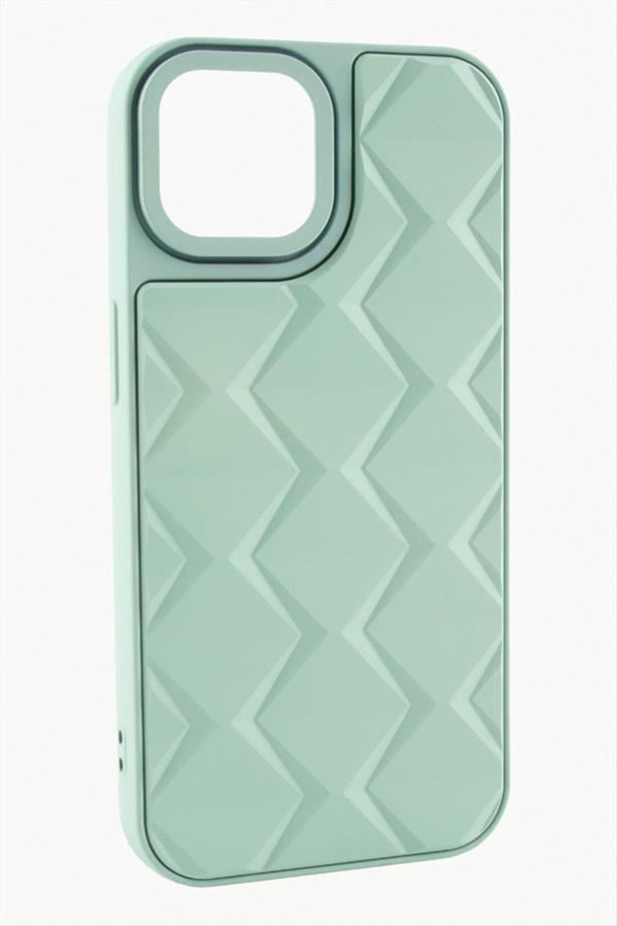 iPhone 15 Prizma Desenli Lüx Liza Kılıf - Su Yeşili