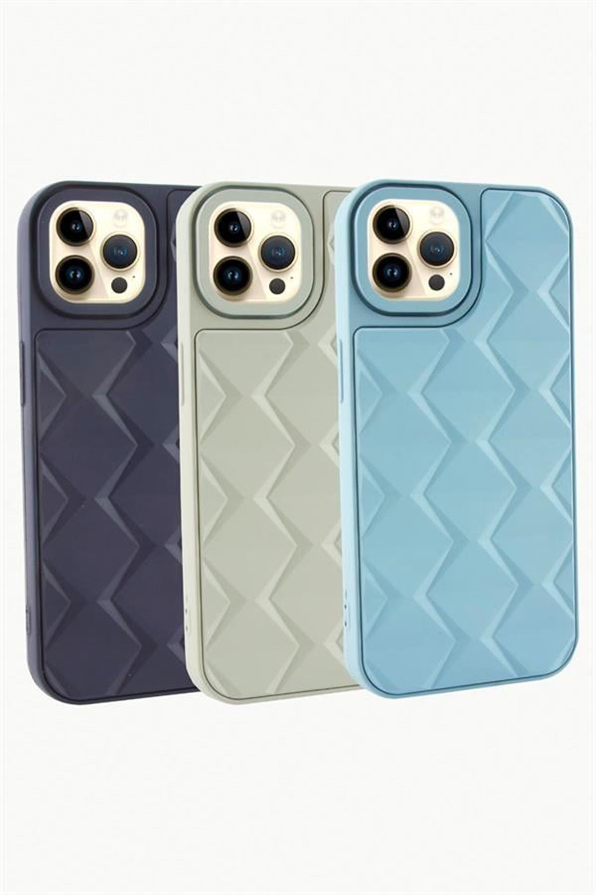 iPhone 12 Pro Prizma Desenli Lüx Liza Kılıf - Gri