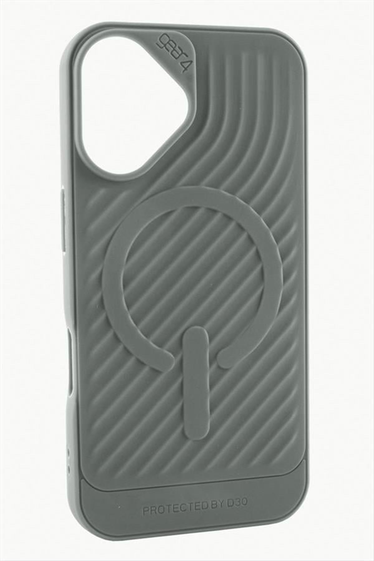 iPhone 16 Plus Lüx Magsaff Gear Silikon Kılıf - Gri