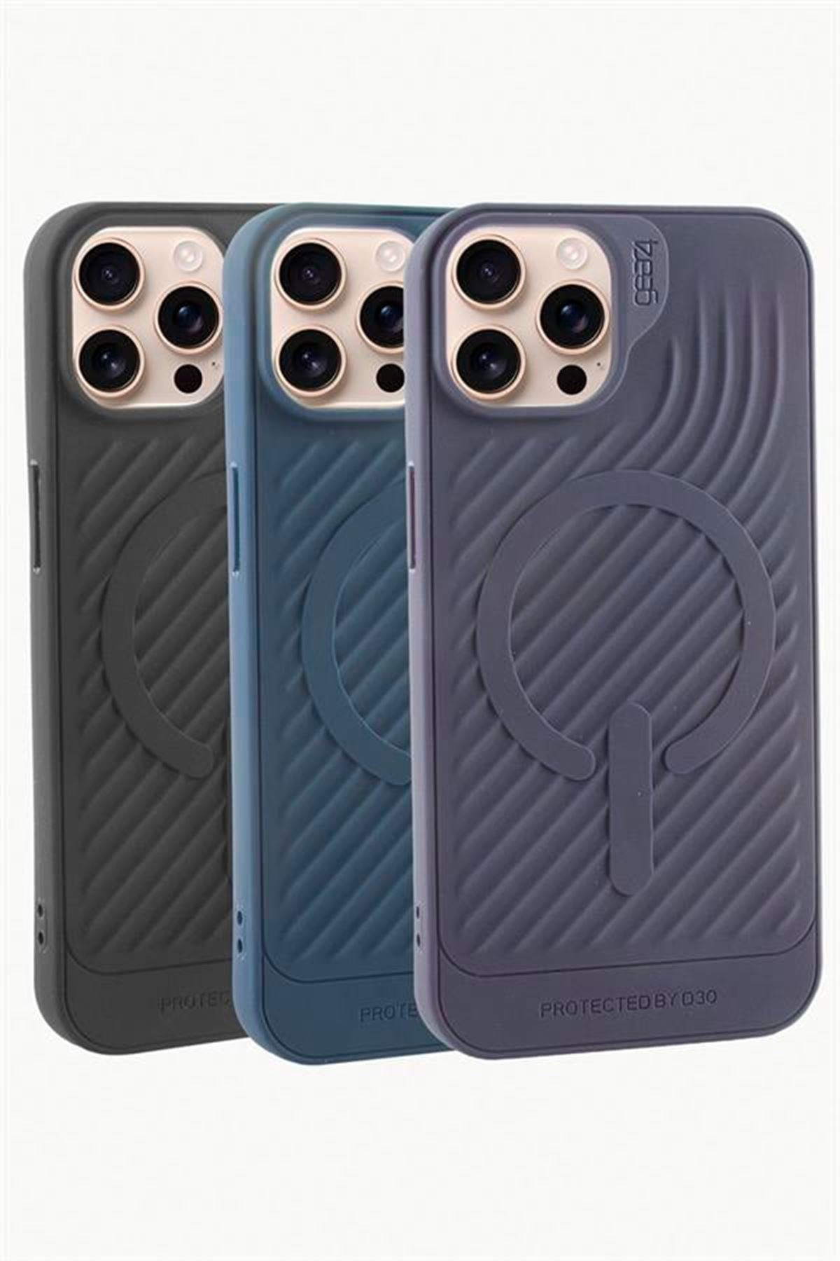 iPhone 16 Pro Lüx Magsaff Gear Silikon Kılıf - Mor