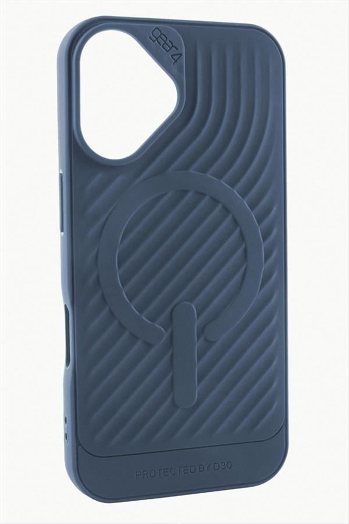 iPhone 16 6.1 Lüx Magsaff Gear Silikon Kılıf - Lacivert