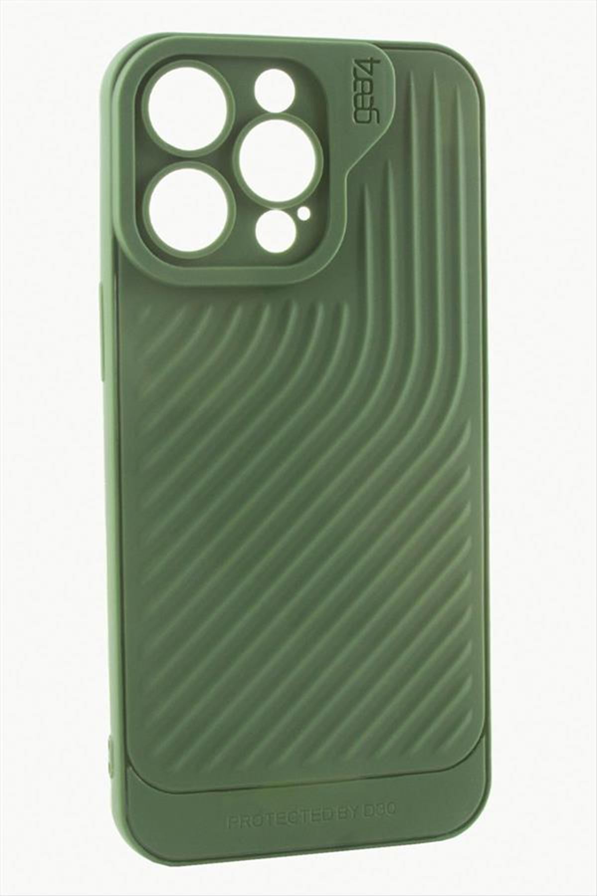 iPhone 15 Pro Max Çizgili Lüx Gear Silikon Kılıf - Yeşil