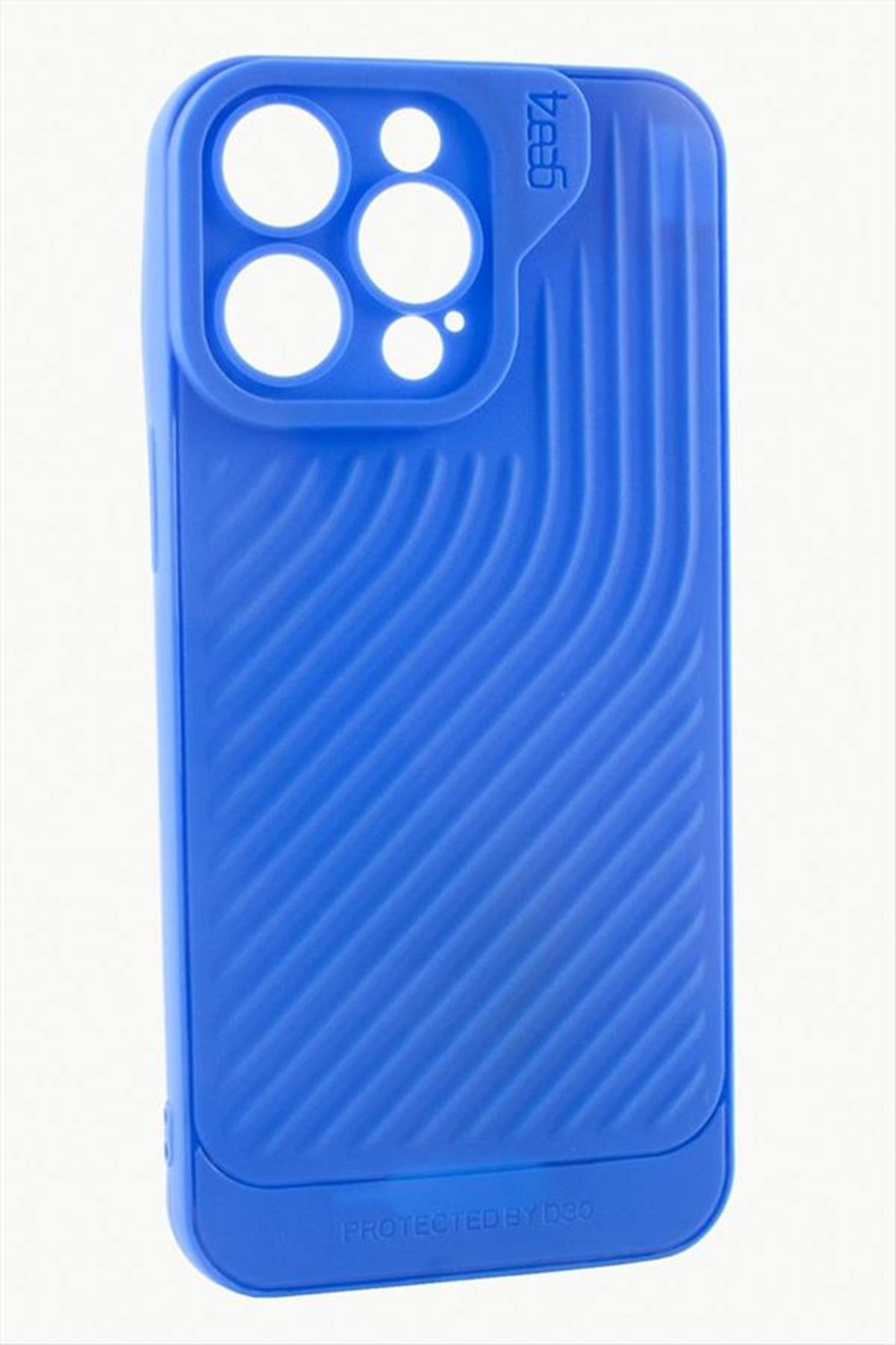 iPhone 15 Pro Max Çizgili Lüx Gear Silikon Kılıf - Mavi
