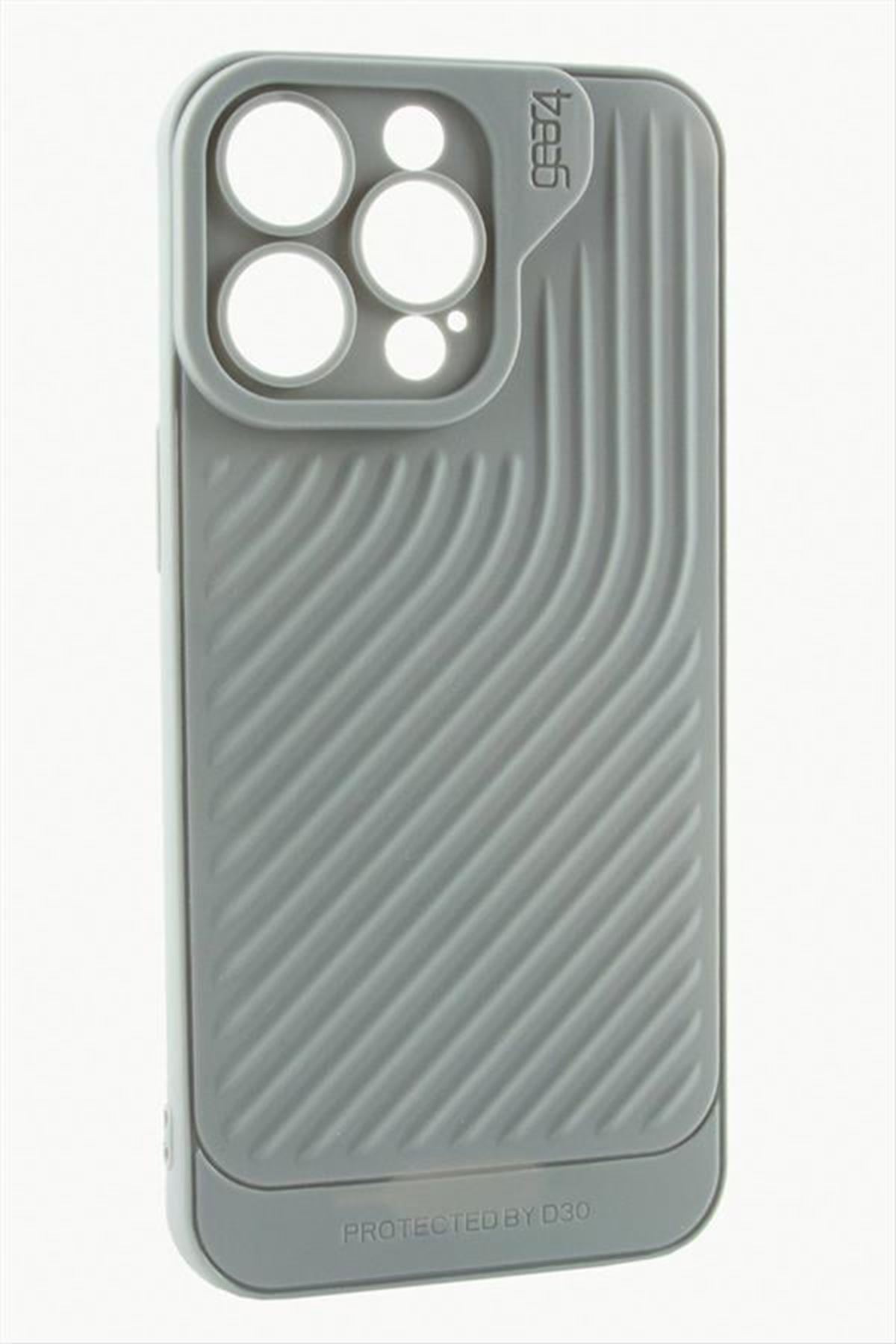 iPhone 15 Pro Max Çizgili Lüx Gear Silikon Kılıf - Gri