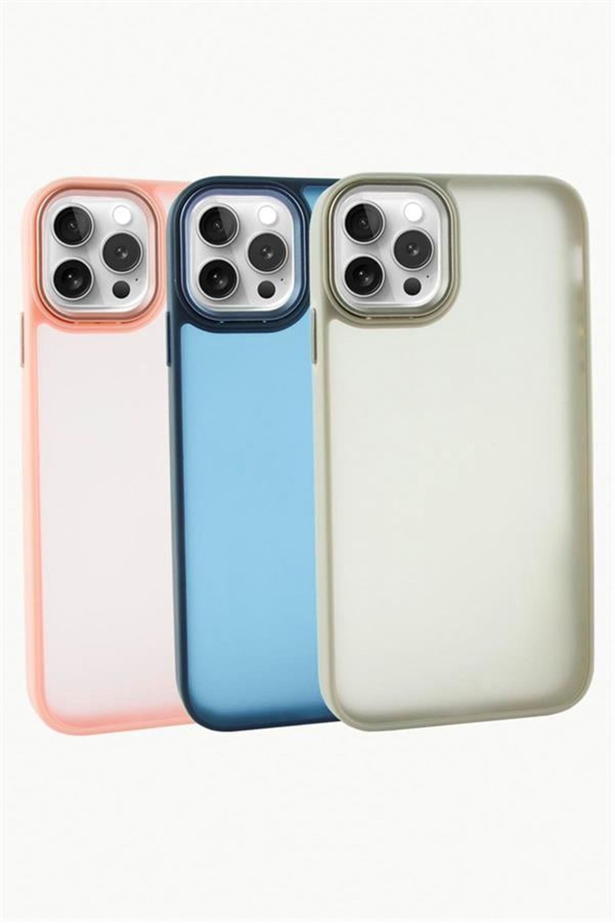 iPhone 15 Pro Renkli Lüx Newxu Silikon Kılıf - Yavruağzı