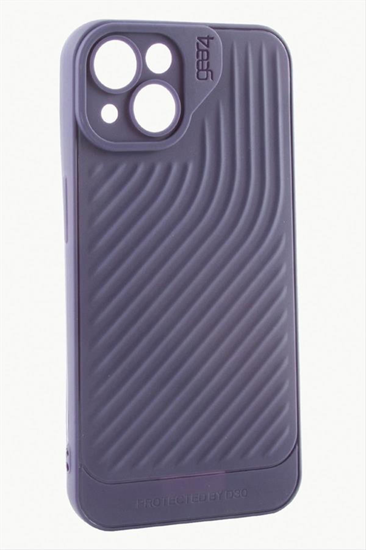 iPhone 15 6.1 Çizgili Lüx Gear Silikon Kılıf - Mor
