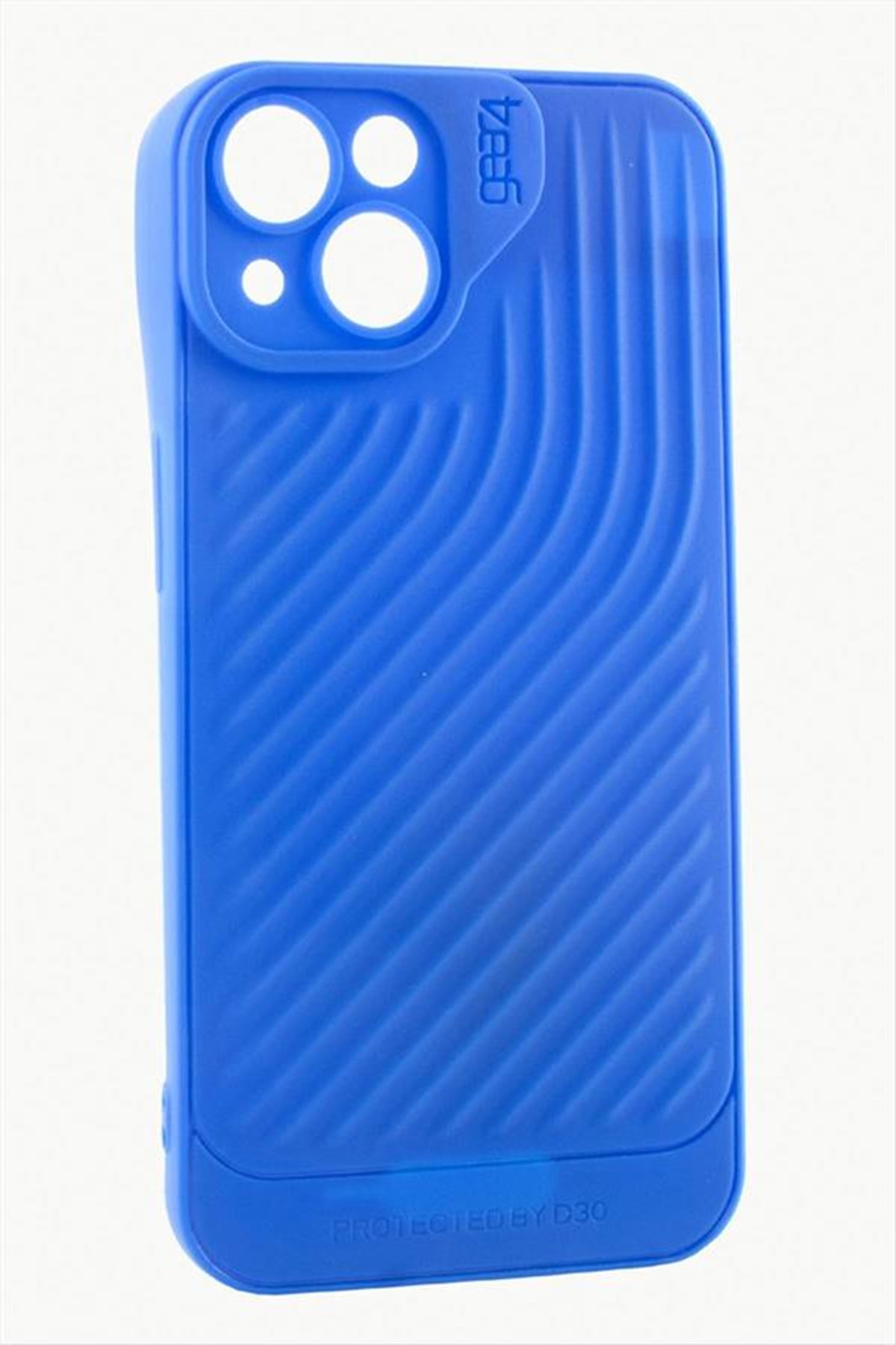 iPhone 15 6.1 Çizgili Lüx Gear Silikon Kılıf - Mavi