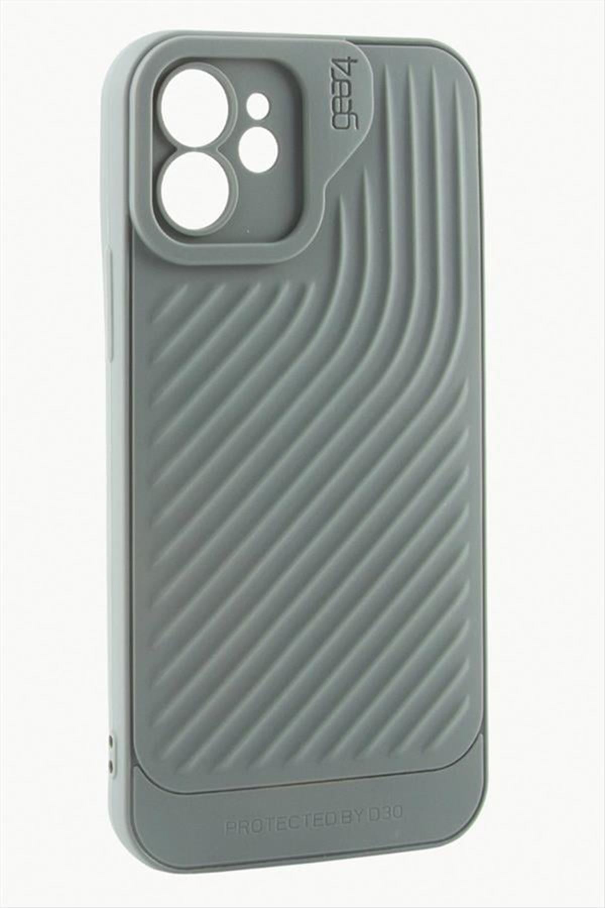 iPhone 11 6.1 Çizgili Lüx Gear Silikon Kılıf - Gri
