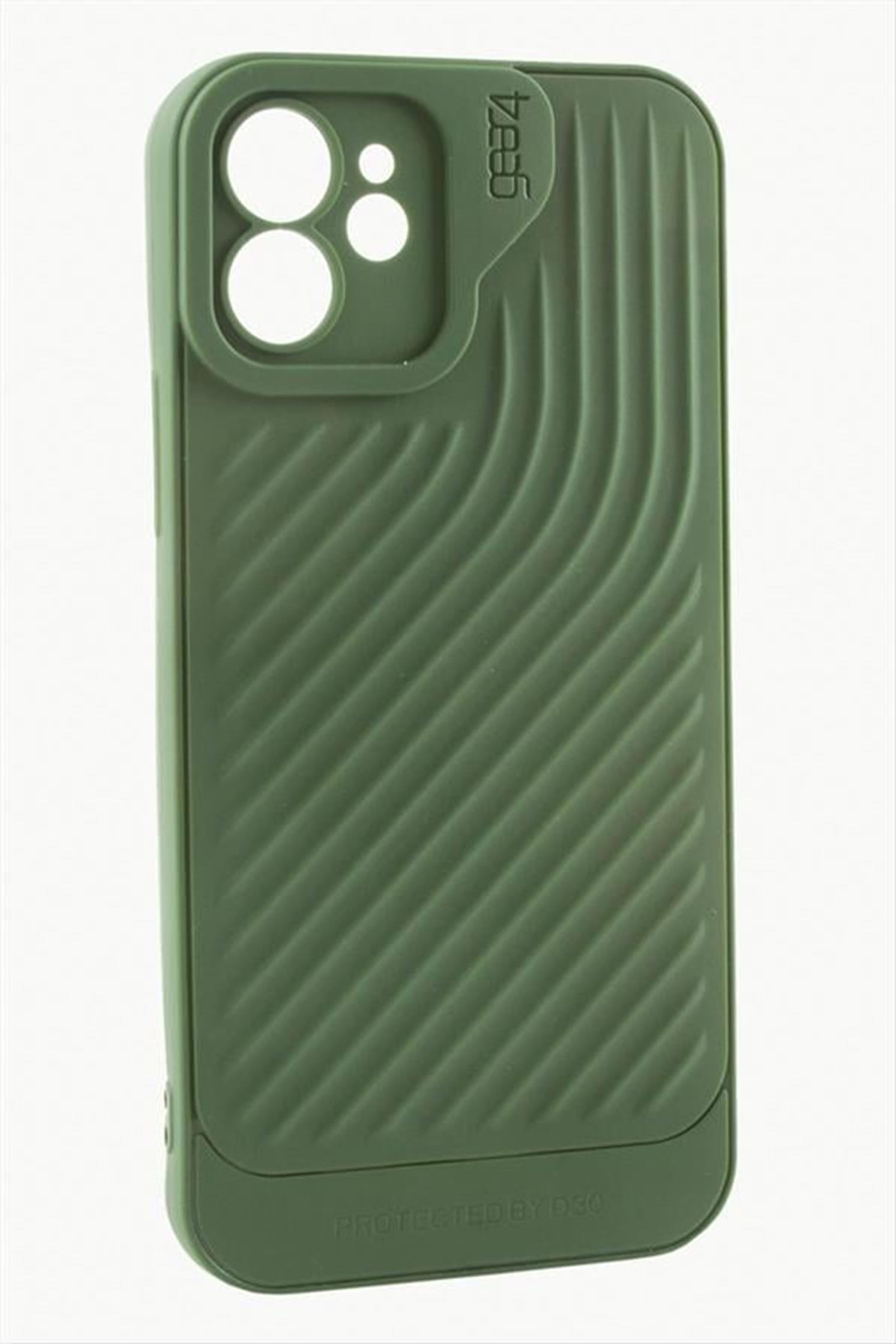 iPhone 11 6.1 Çizgili Lüx Gear Silikon Kılıf - Yeşil