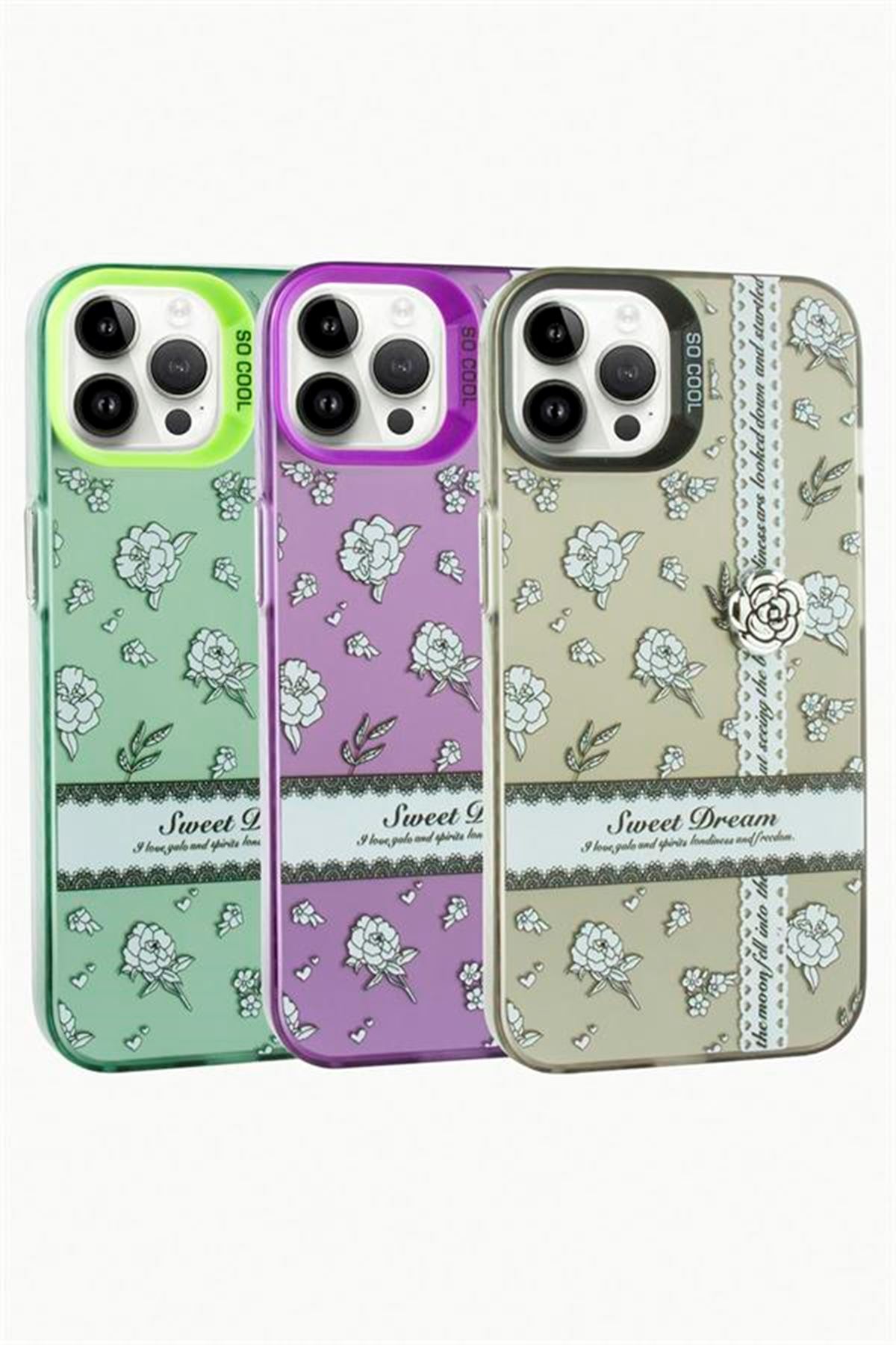 iPhone 14 Pro Max Gül Lüx Sweet Silikon Kılıf - Mor