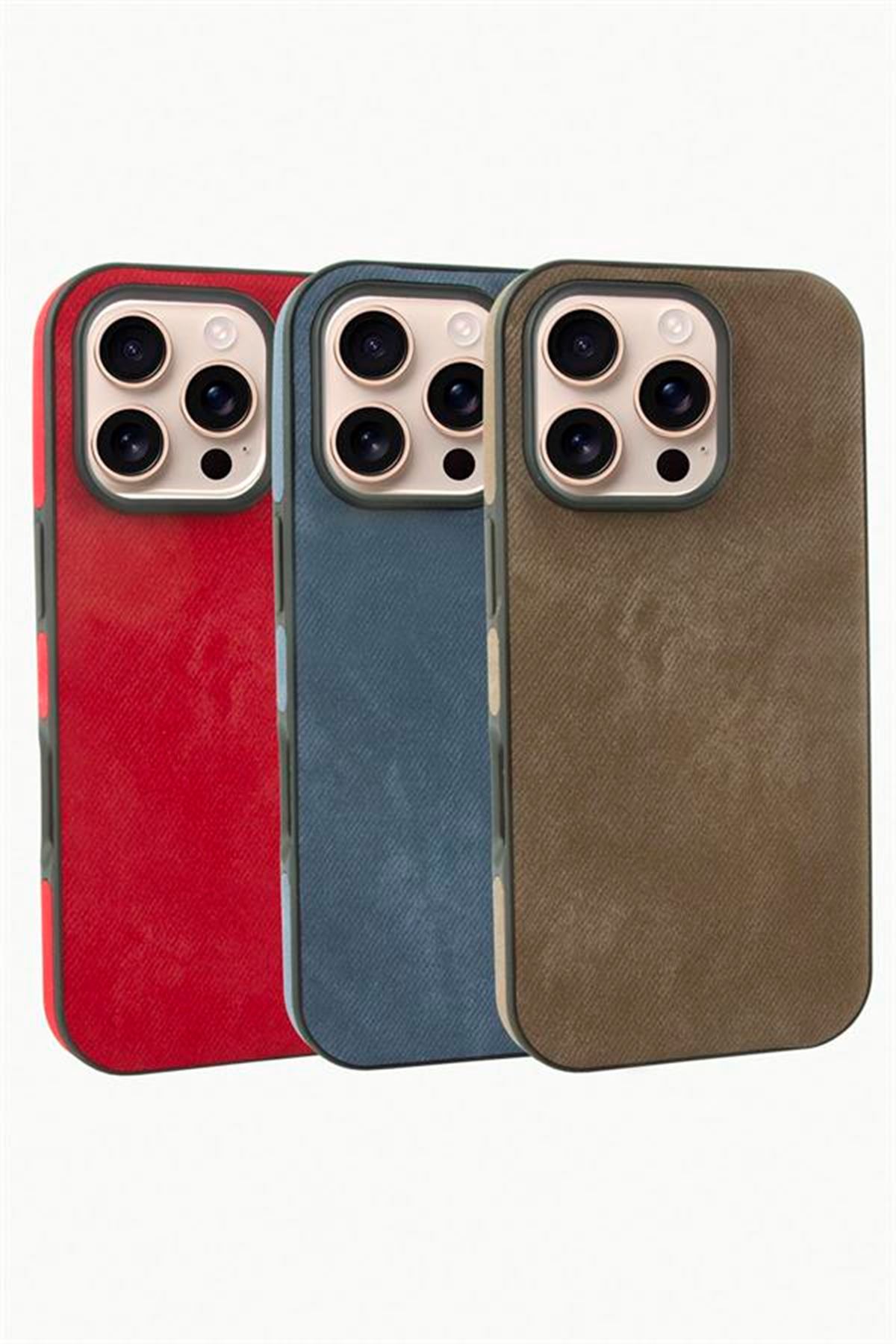 iPhone 16 Pro Nubuk Lüx Velvet Silikon Kılıf - Kırmızı