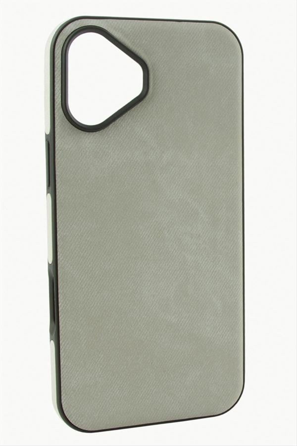 iPhone 16 Plus Nubuk Lüx Velvet Silikon Kılıf - Gri