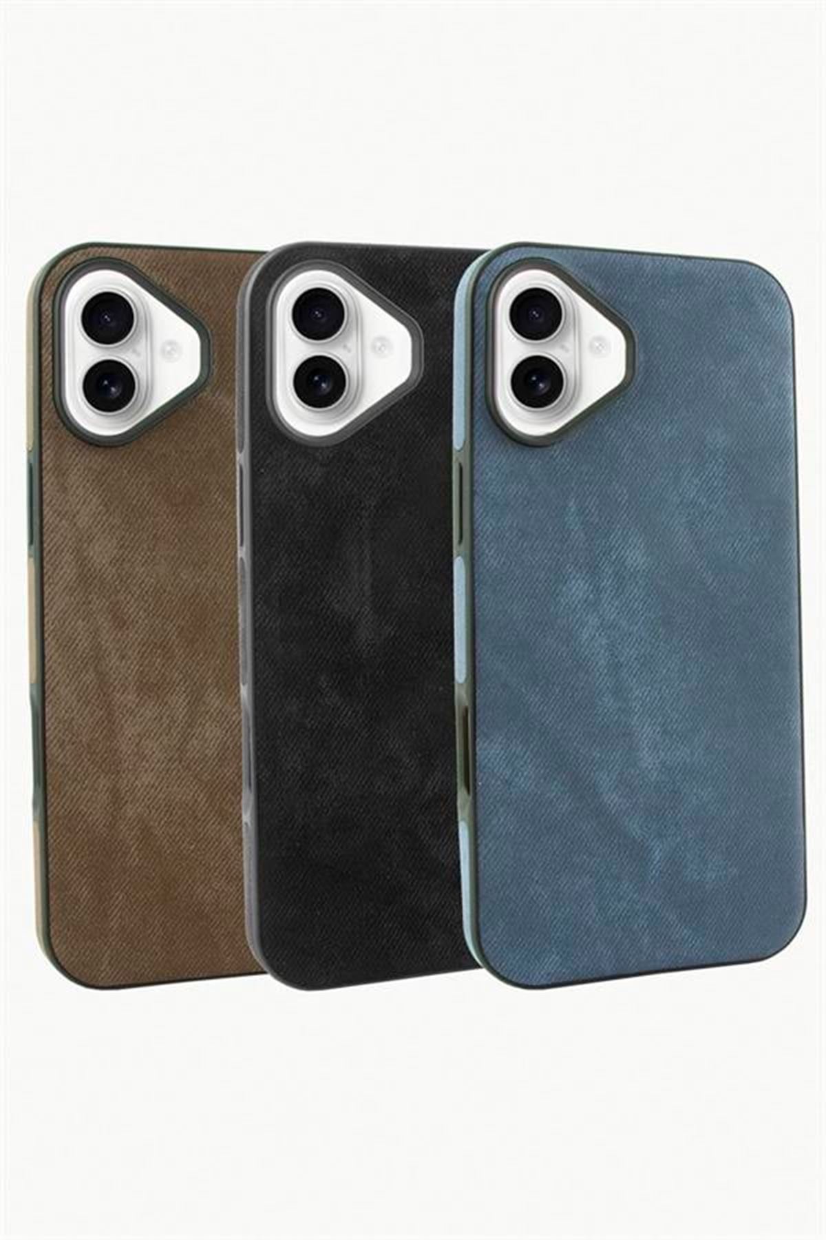 iPhone 16 Plus Nubuk Lüx Velvet Silikon Kılıf - Gri
