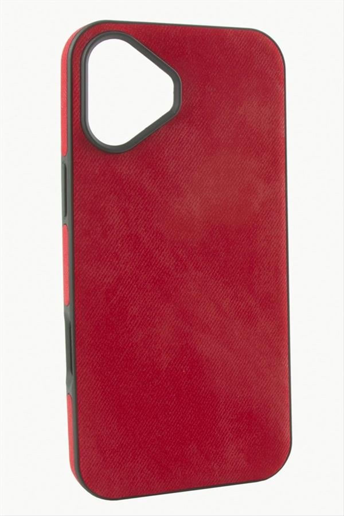 iPhone 16 Plus Nubuk Lüx Velvet Silikon Kılıf - Kırmızı