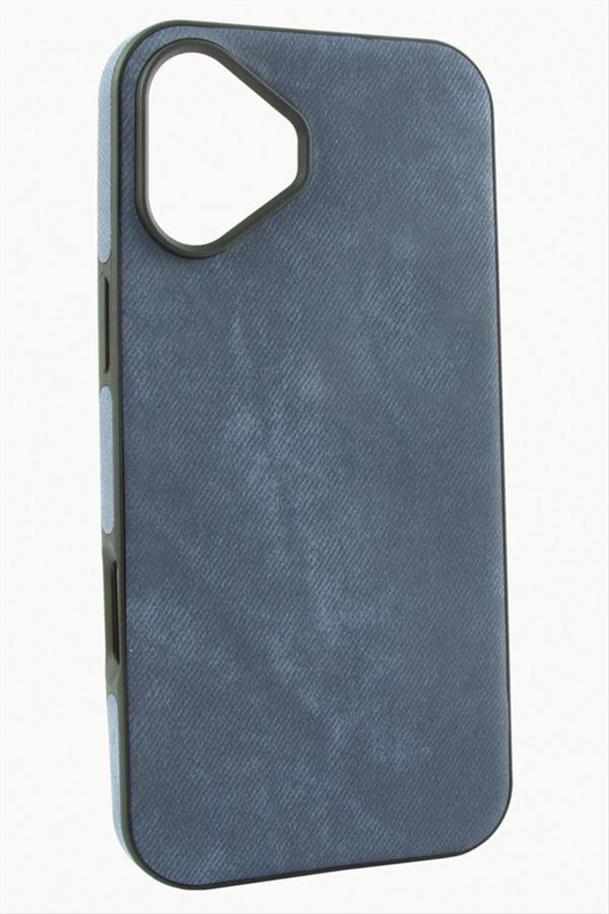iPhone 16 Plus Nubuk Lüx Velvet Silikon Kılıf - Lacivert