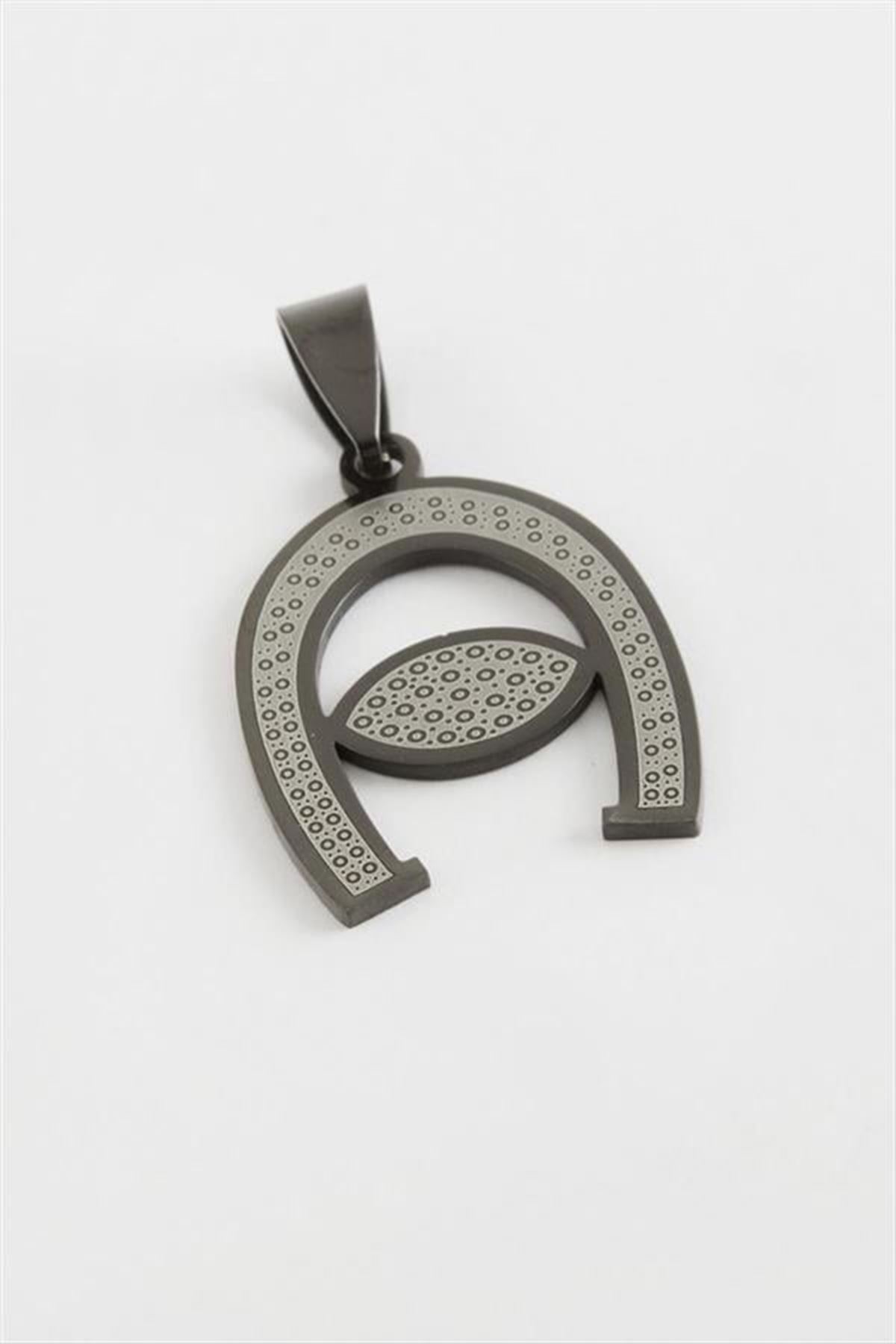 Nal Çelik Kolye Ucu 2,5 cm - Siyah