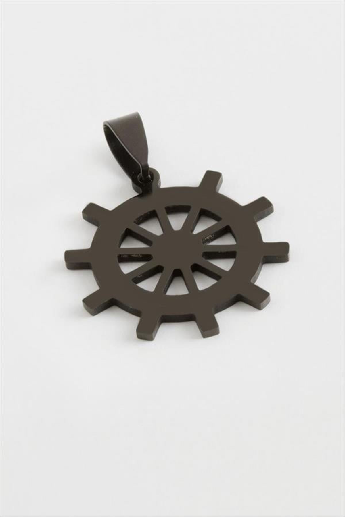 Dümen Çelik Kolye Ucu 2,5 cm - Siyah