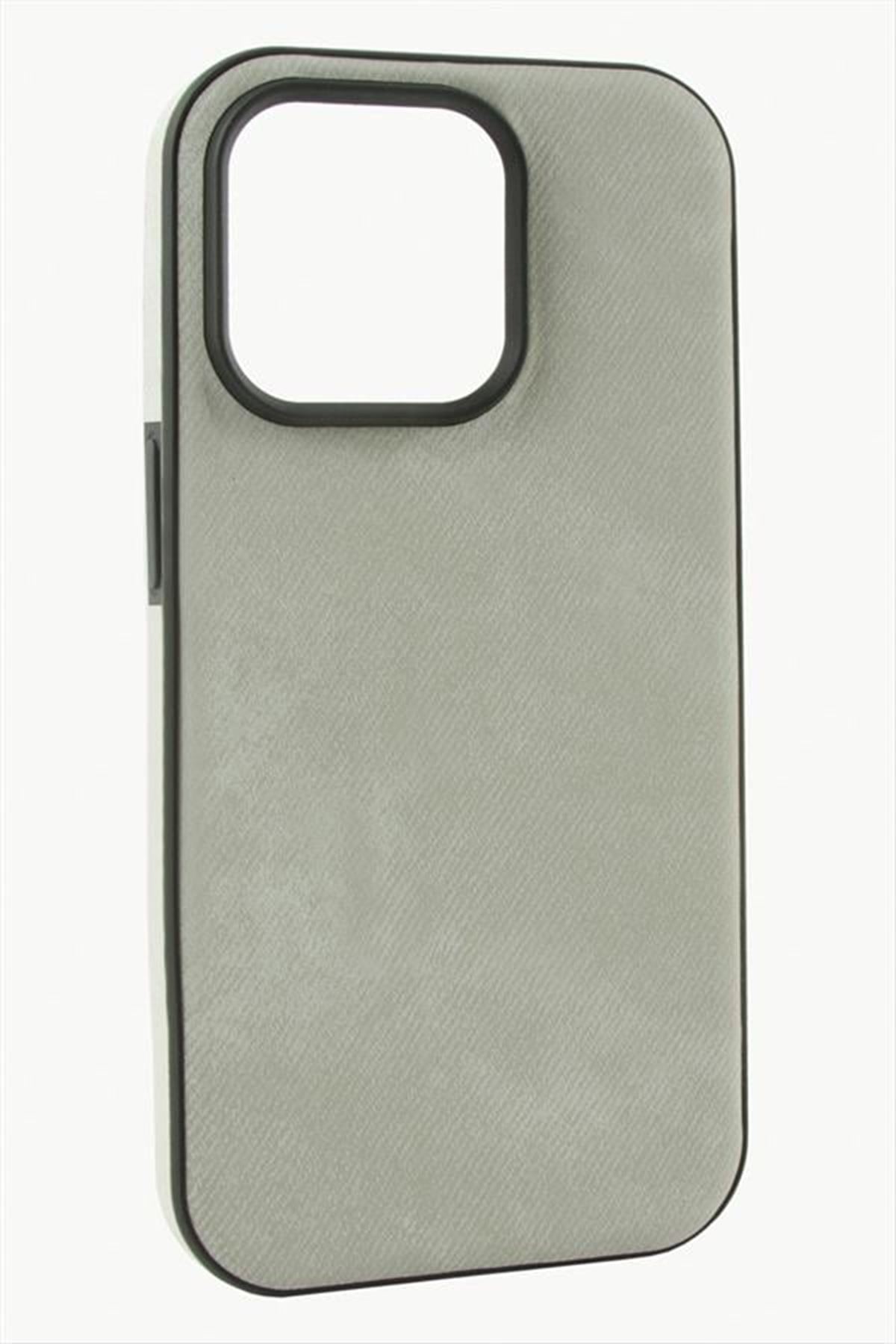 iPhone 11 Nubuk Lüx Velvet Silikon Kılıf - Gri