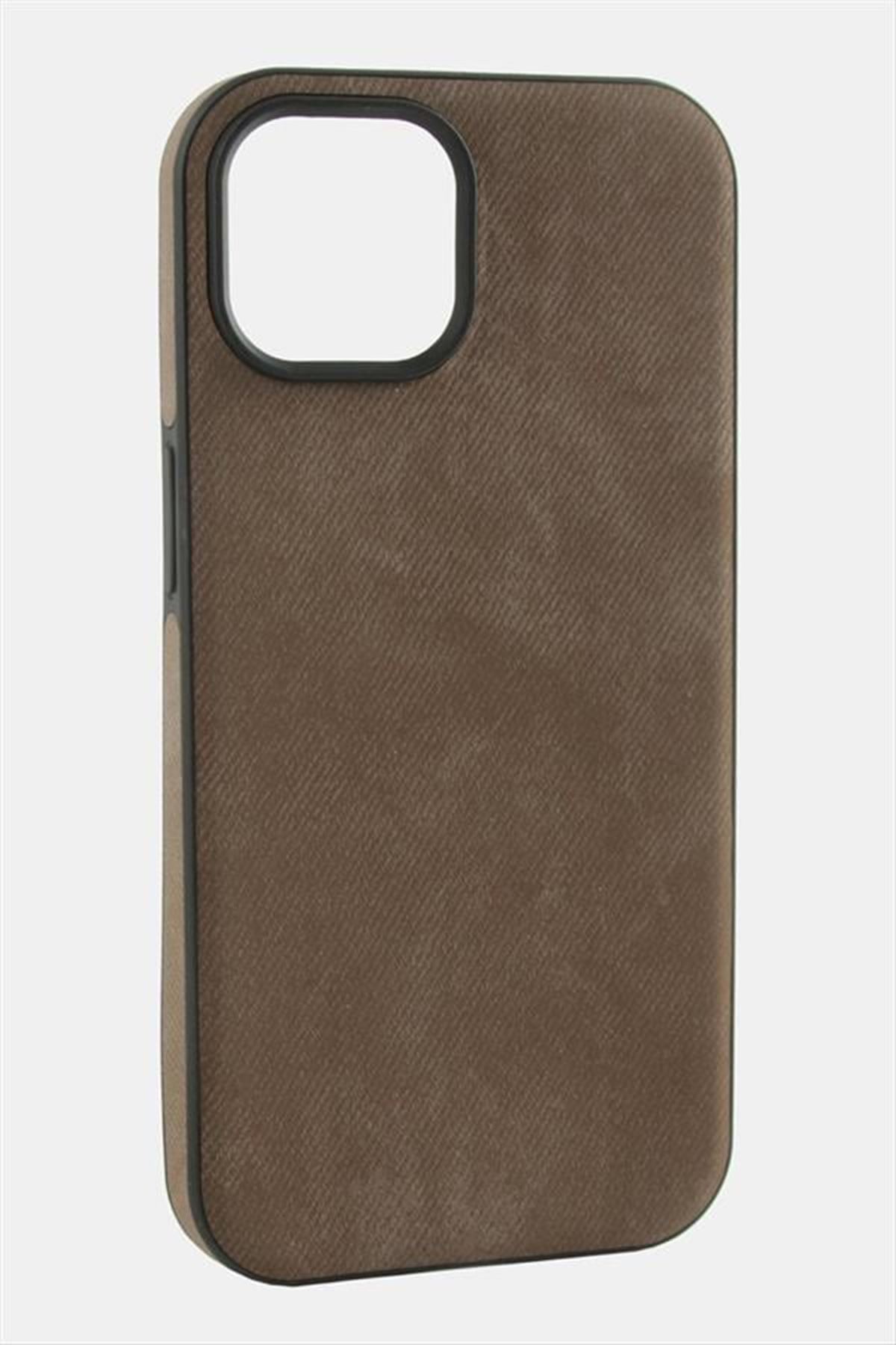 iPhone 11 Nubuk Lüx Velvet Silikon Kılıf - Kahverengi