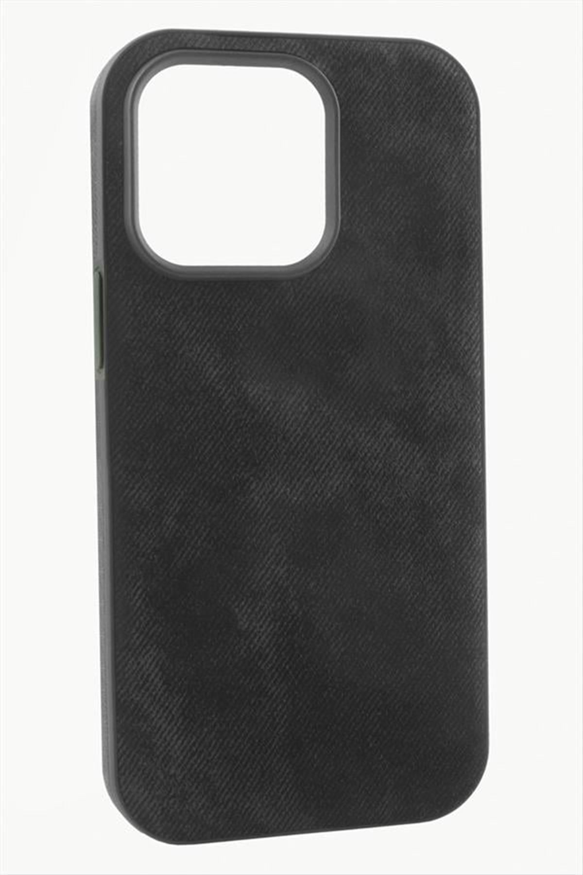 iPhone 13/14 Nubuk Lüx Velvet Silikon Kılıf - Siyah