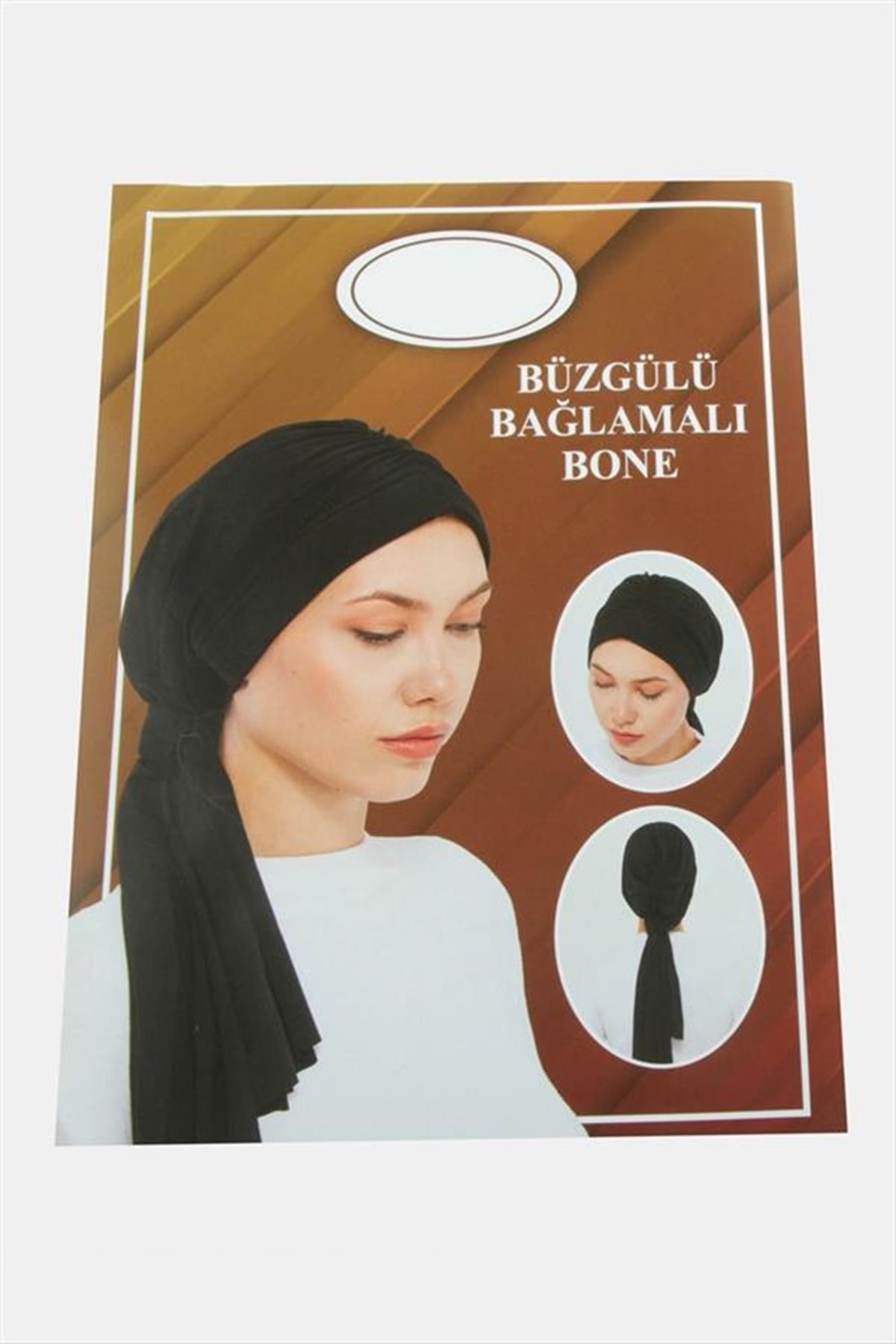 Büzgülü Bağlamalı Bone - Siyah
