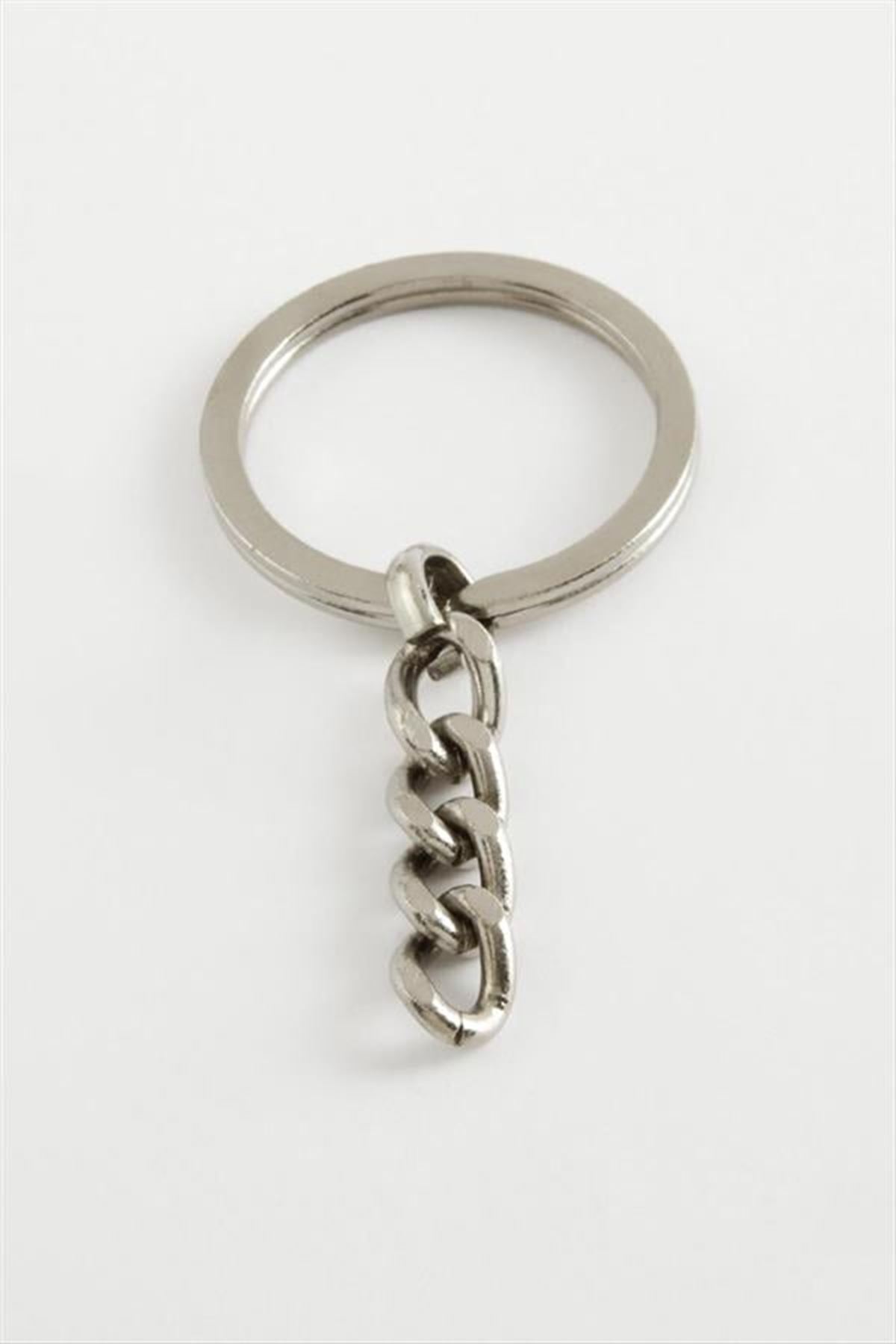 Kalın Metal Anahtarlık Aparatı 3 cm - Gümüş Rengi