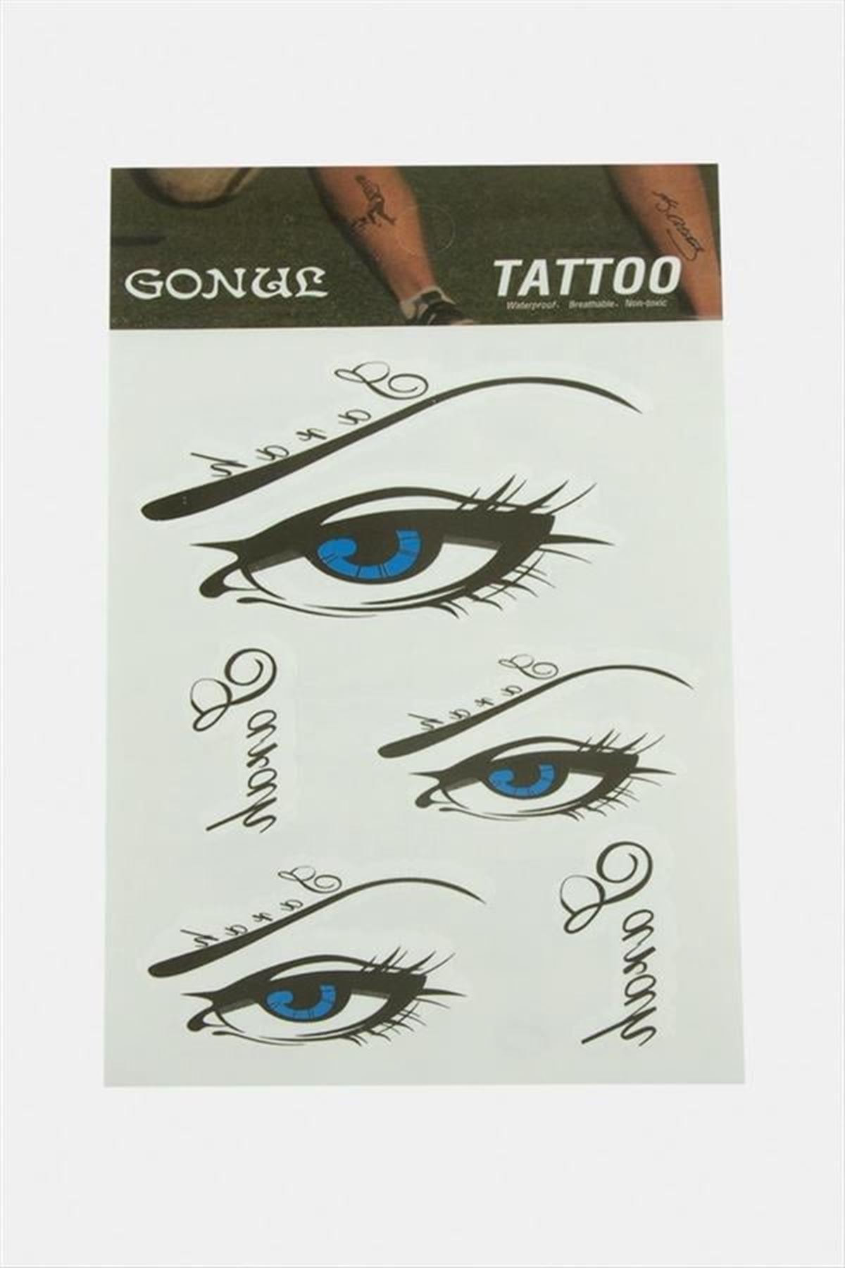 Göz Tattoo Dövme Sticker - Beyaz