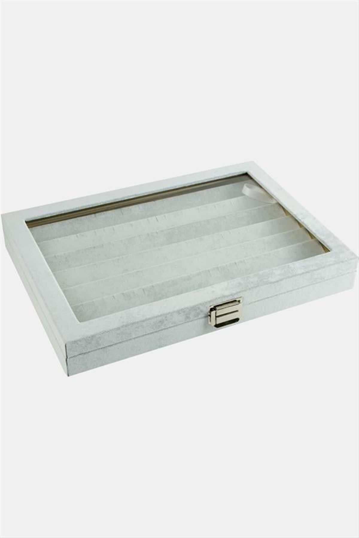 Cam Kapaklı Anfora Kumaş Küpe Standı 24*34 cm - Mor