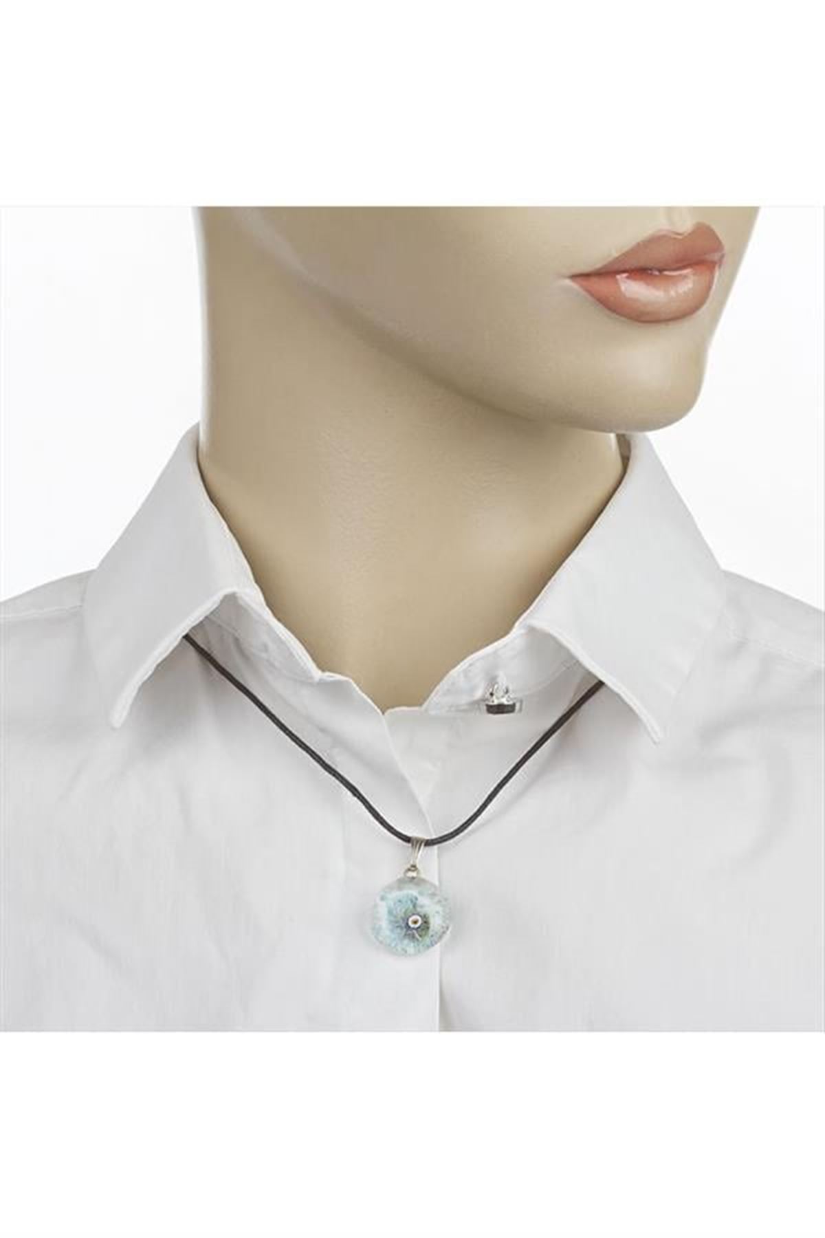 Nazarlı Cam Kolye - Siyah