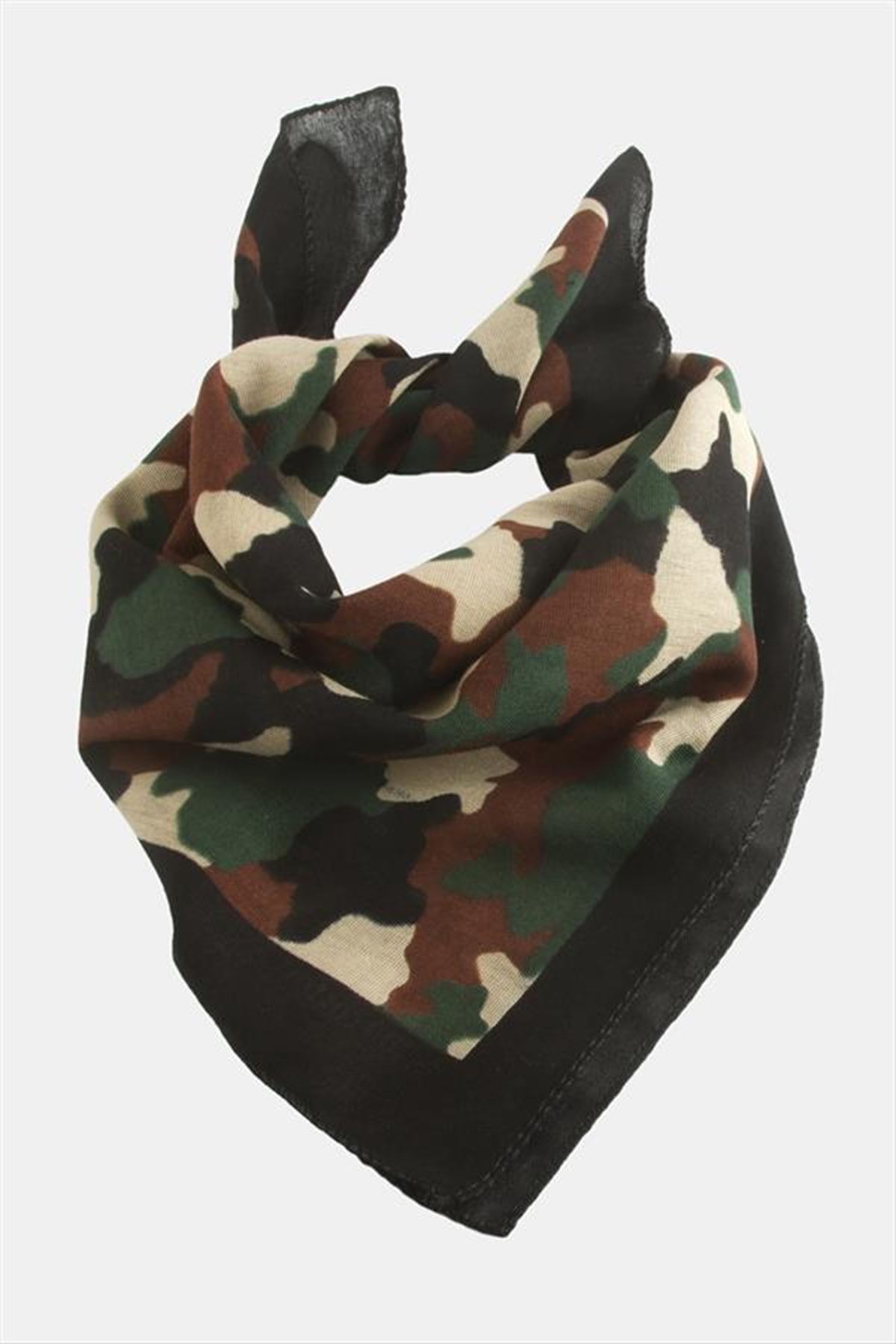 Asker Desenli Bandana 50*50 - Yeşil