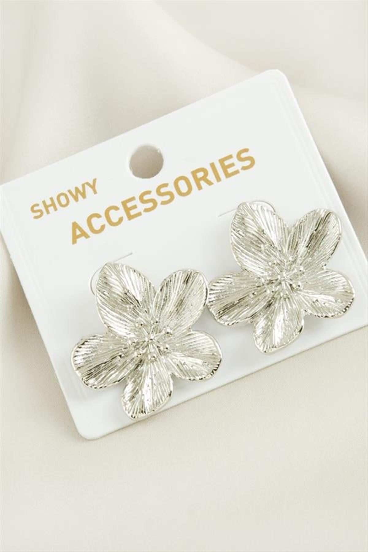 Orkide Trend Metal Küpe - Sarı