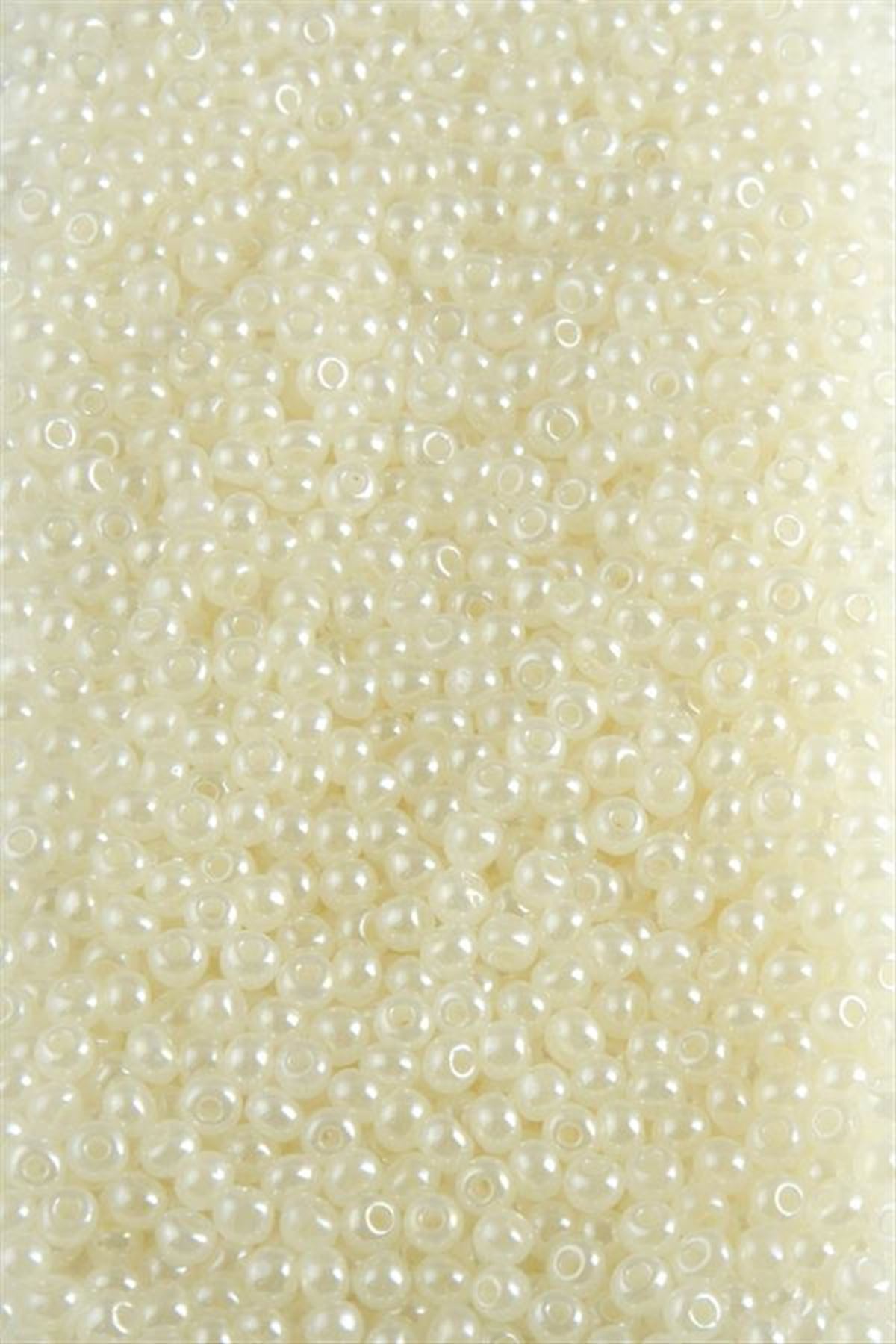 3 mm Yuvarlak Kum Boncuk 50 Gram - Krem