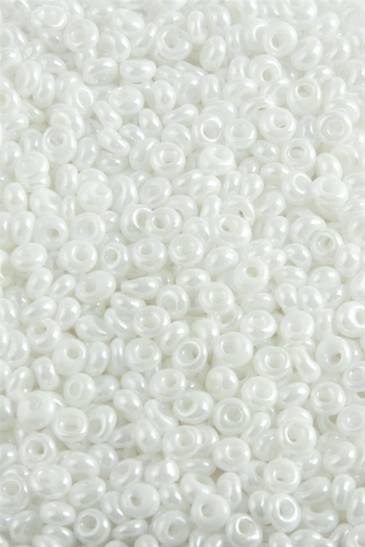 5 mm Oval Kum Boncuk 50 Gram - Beyaz-1