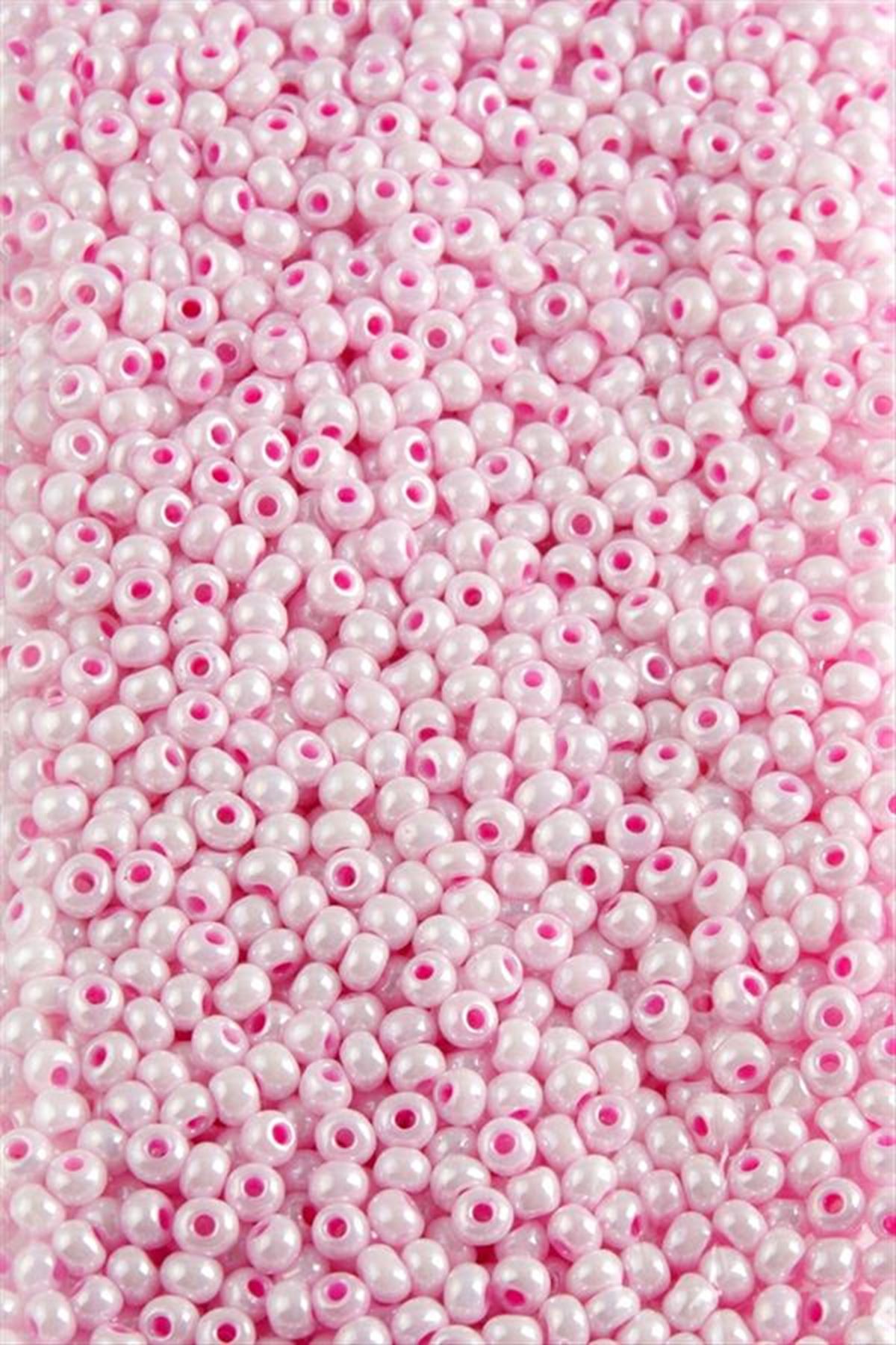 3,5 mm Yuvarlak Kum Boncuk 50 Gram - Açık Pembe