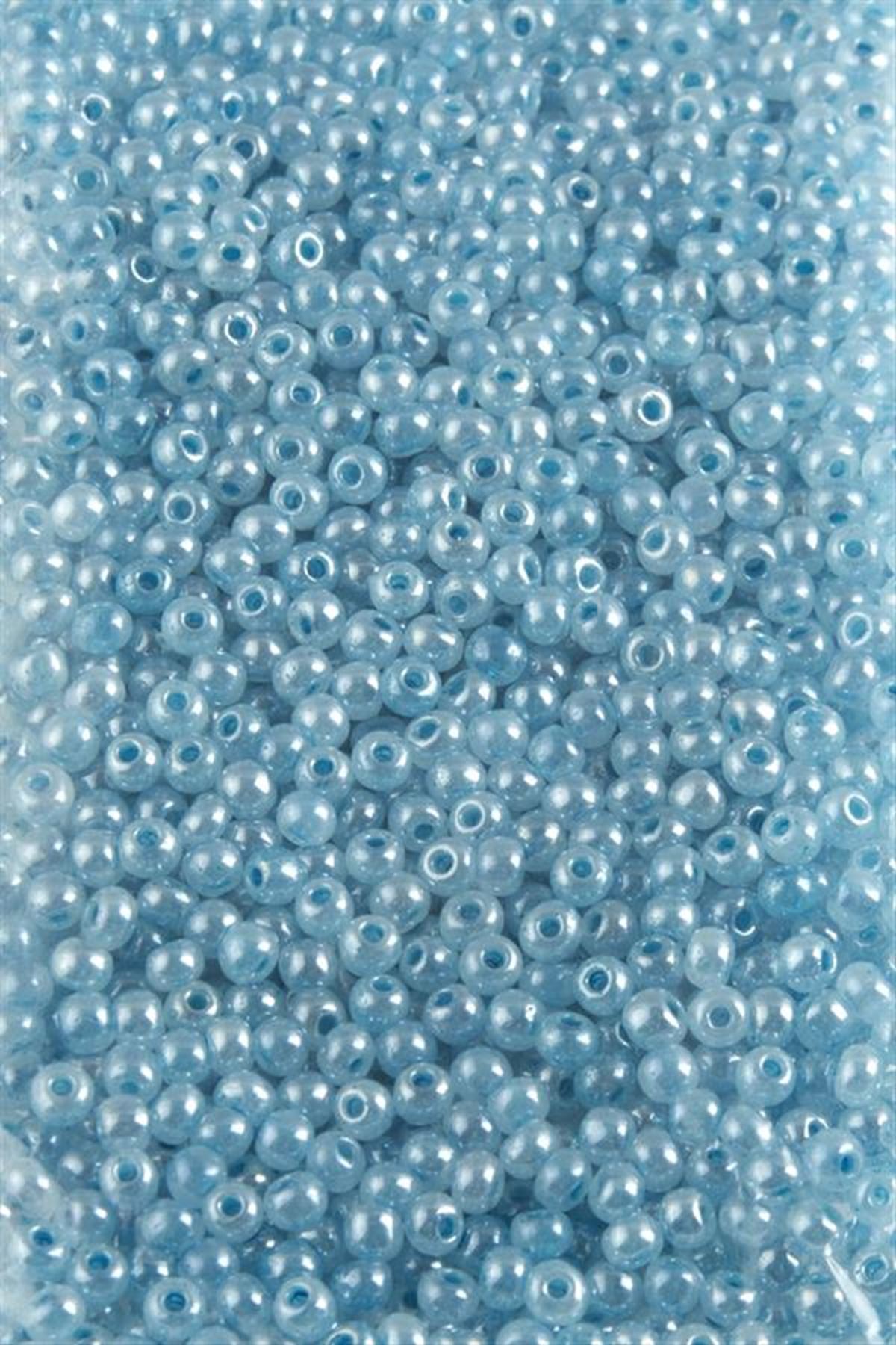 3,5 mm Yuvarlak Kum Boncuk 50 Gram - Açık Mavi-1