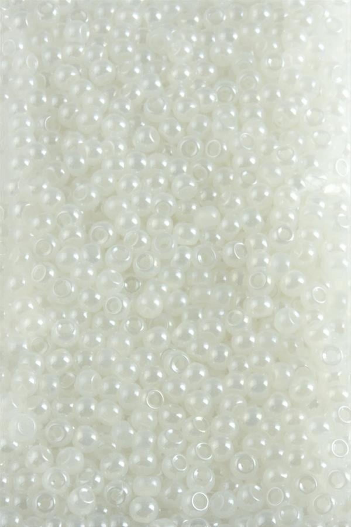 4 mm Yuvarlak Kum Boncuk 50 Gram - Beyaz