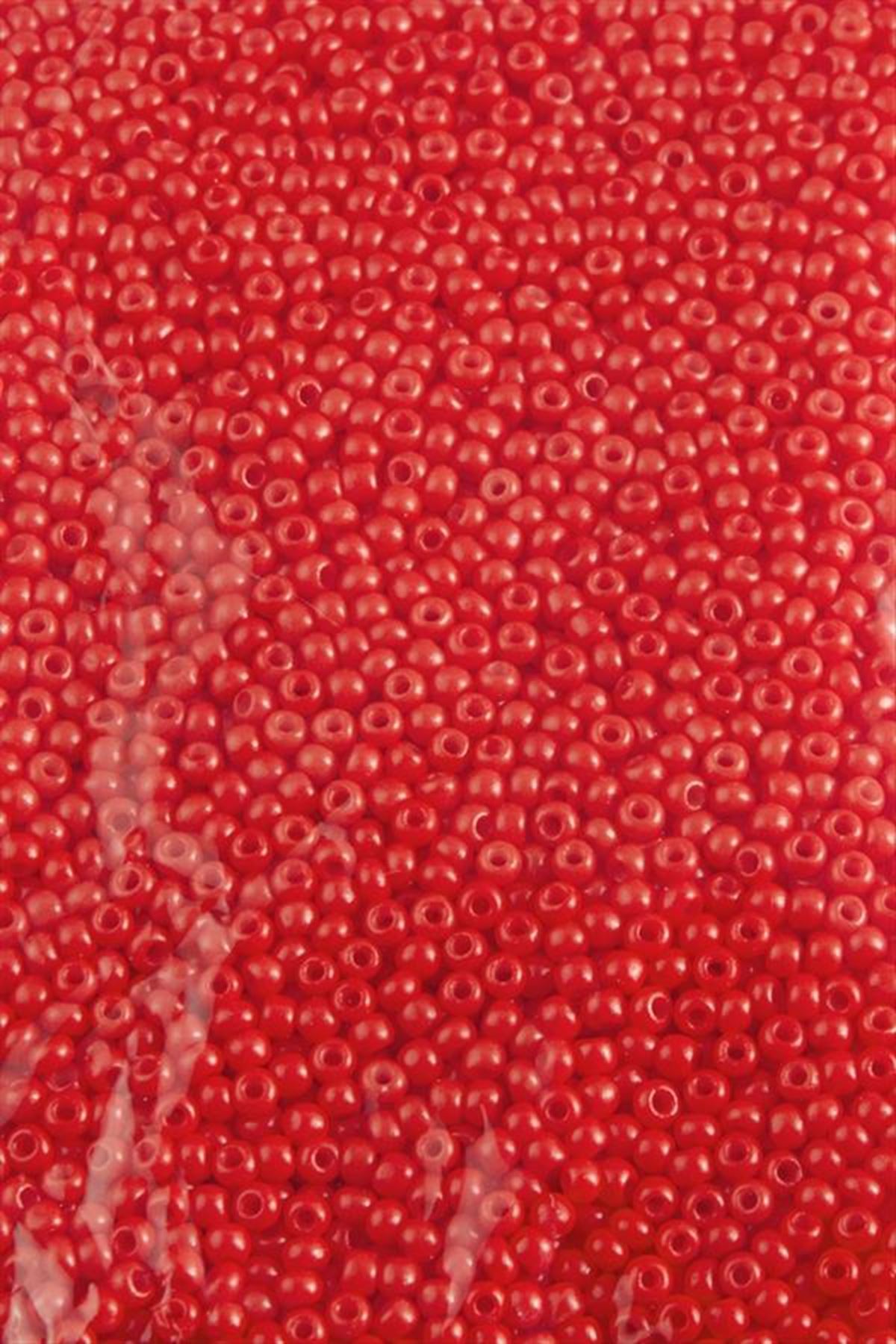 2 mm Yuvarlak Kum Boncuk 50 Gram - Kırmızı