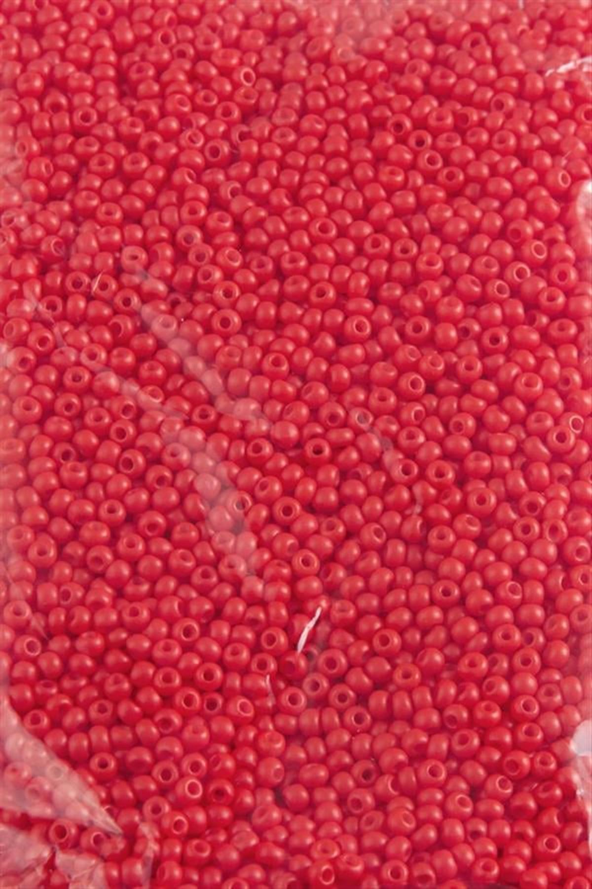 2 mm Yuvarlak Kum Boncuk 50 Gram - Kırmızı