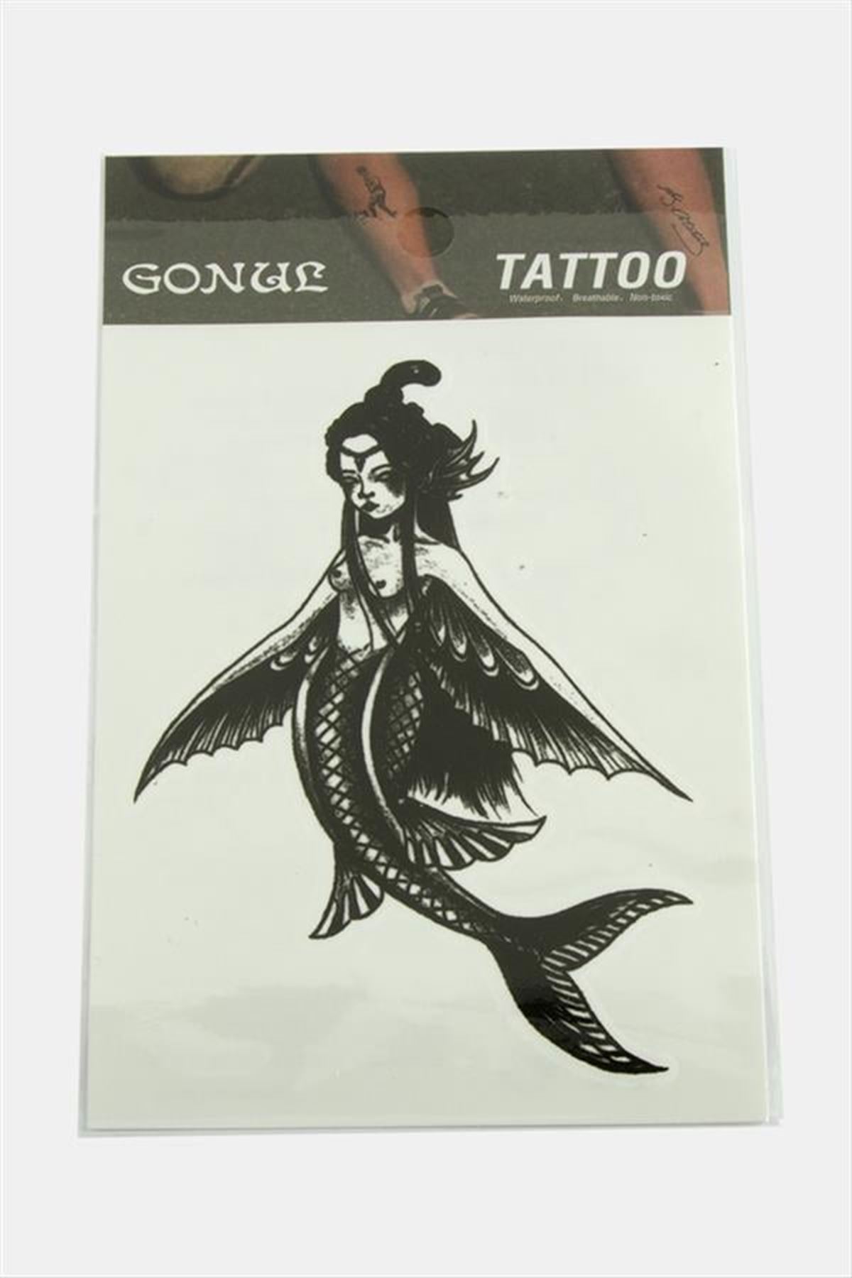 Deniz Kızı Tattoo Dövme Sticker - Beyaz