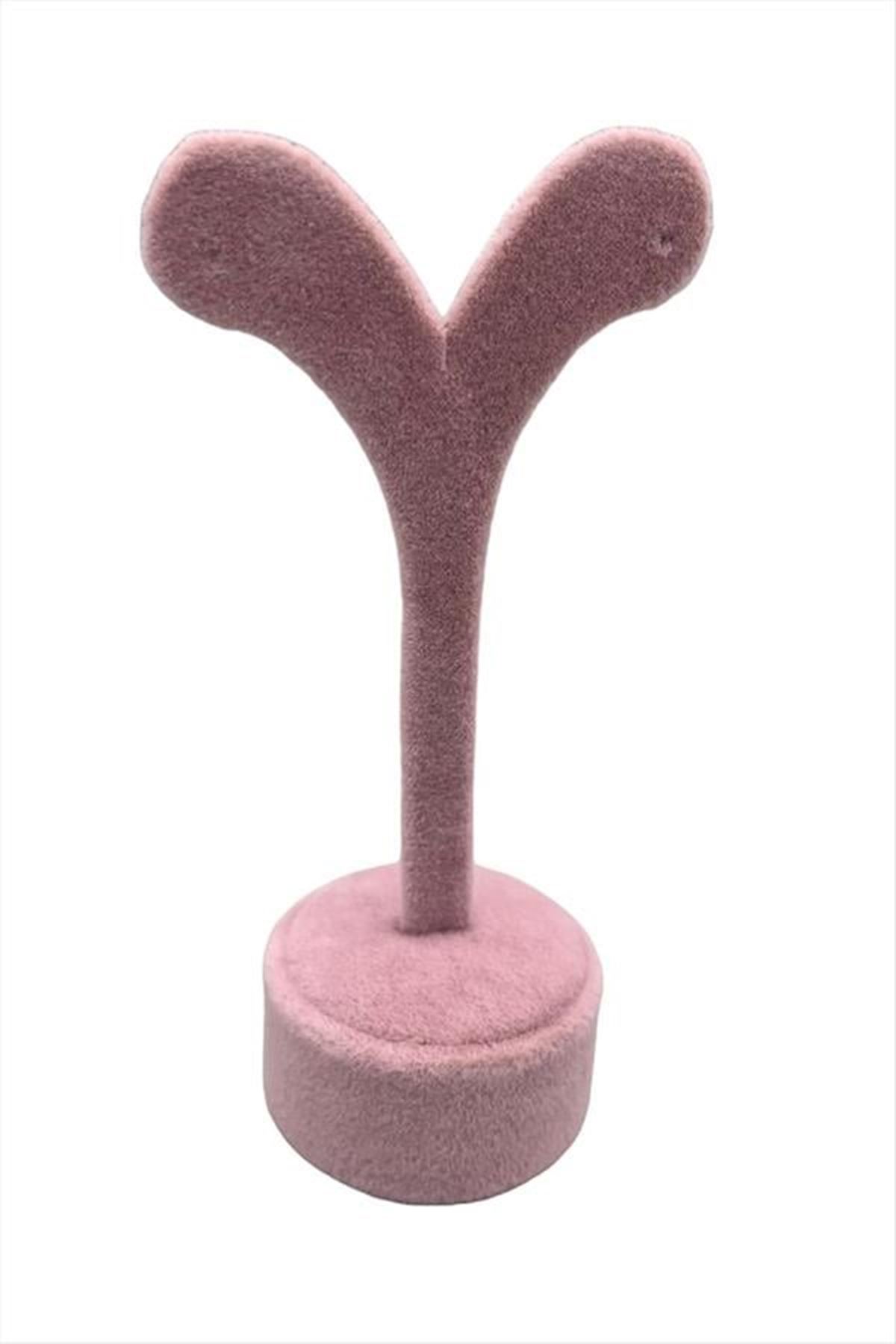 Golf Anfora Kumaş Kaplamalı Küpe Standı - Açık Pembe