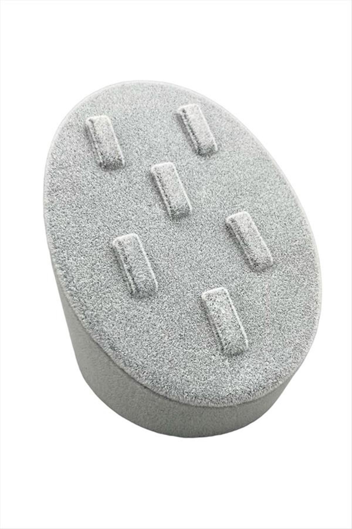 6 Tırnaklı Oval Anfora Kumaş Yüzük Standı - Gri