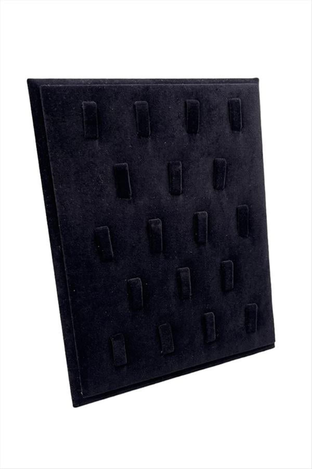 18 Tırnaklı Ayaklı Anfora Kumaş Yüzük Standı 17*20 cm - Siyah