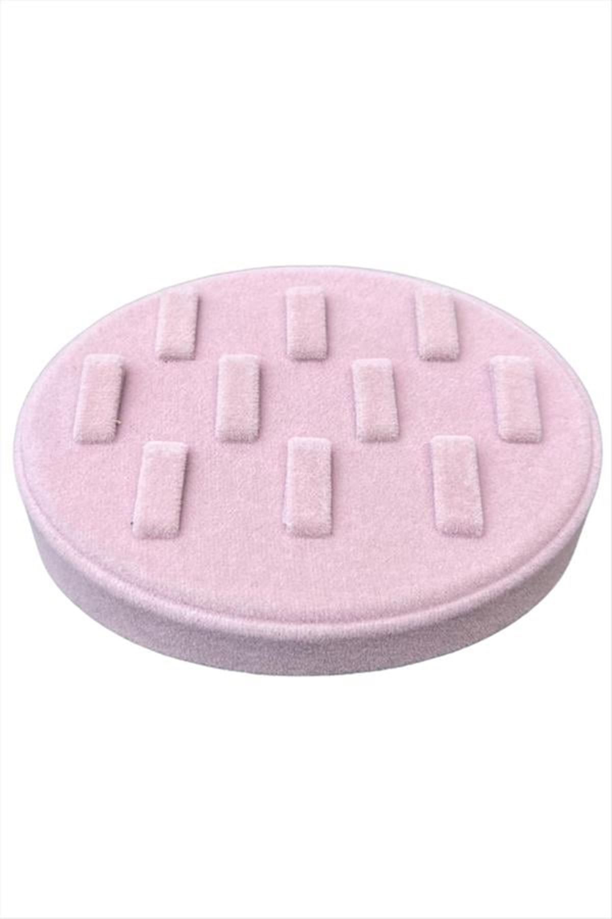 10 Tırnaklı Oval Anfora Kumaş Yüzük Standı - Açık Pembe