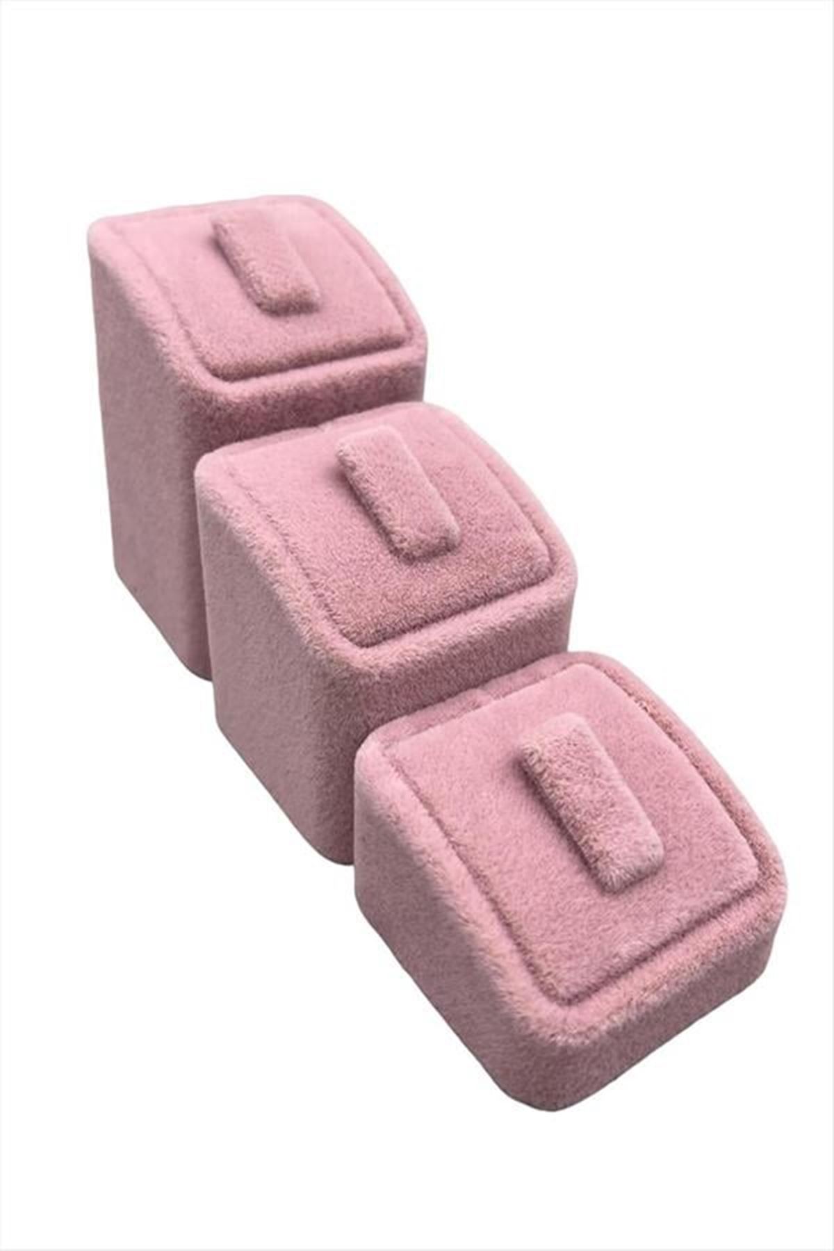 3'lü Takım Yüzüklük - Açık Pembe