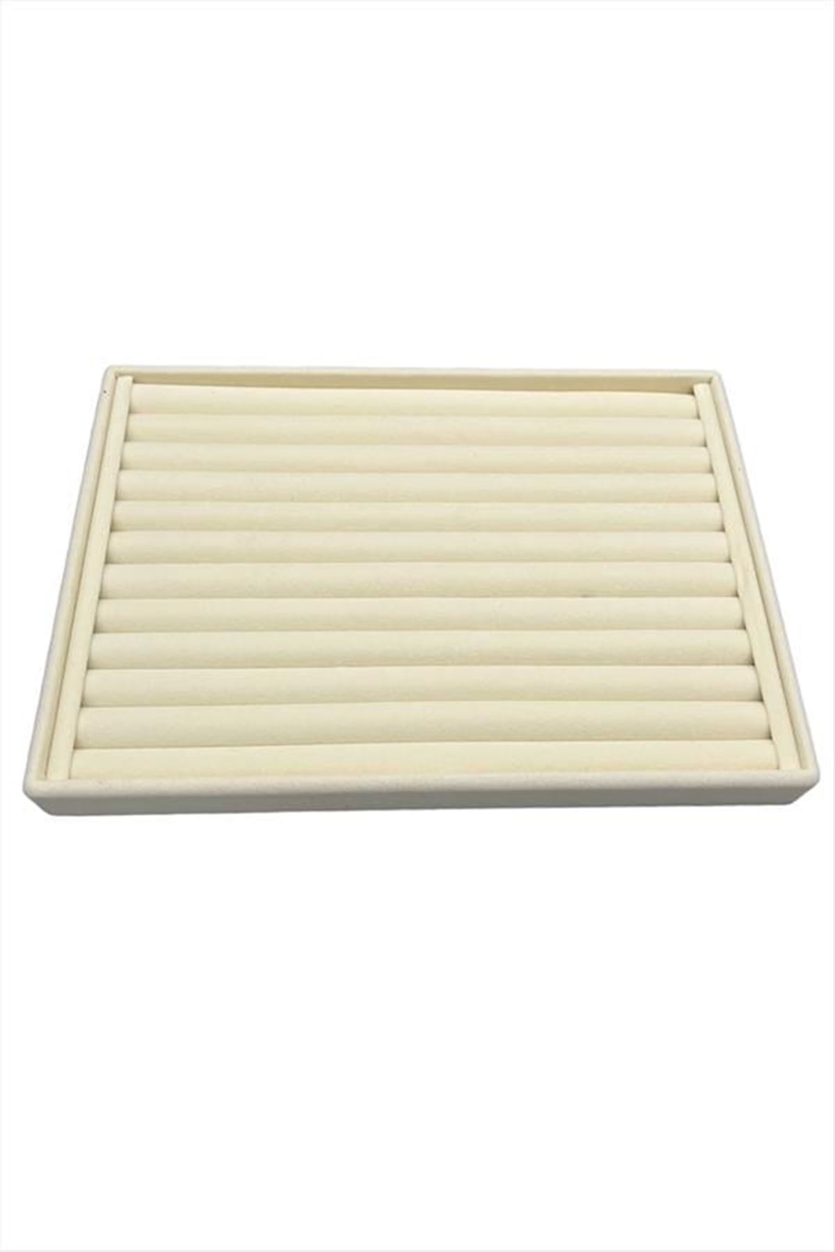 Yatay Sosisli Anfora Yüzük Kelepçe Standı 24*34 cm - Krem
