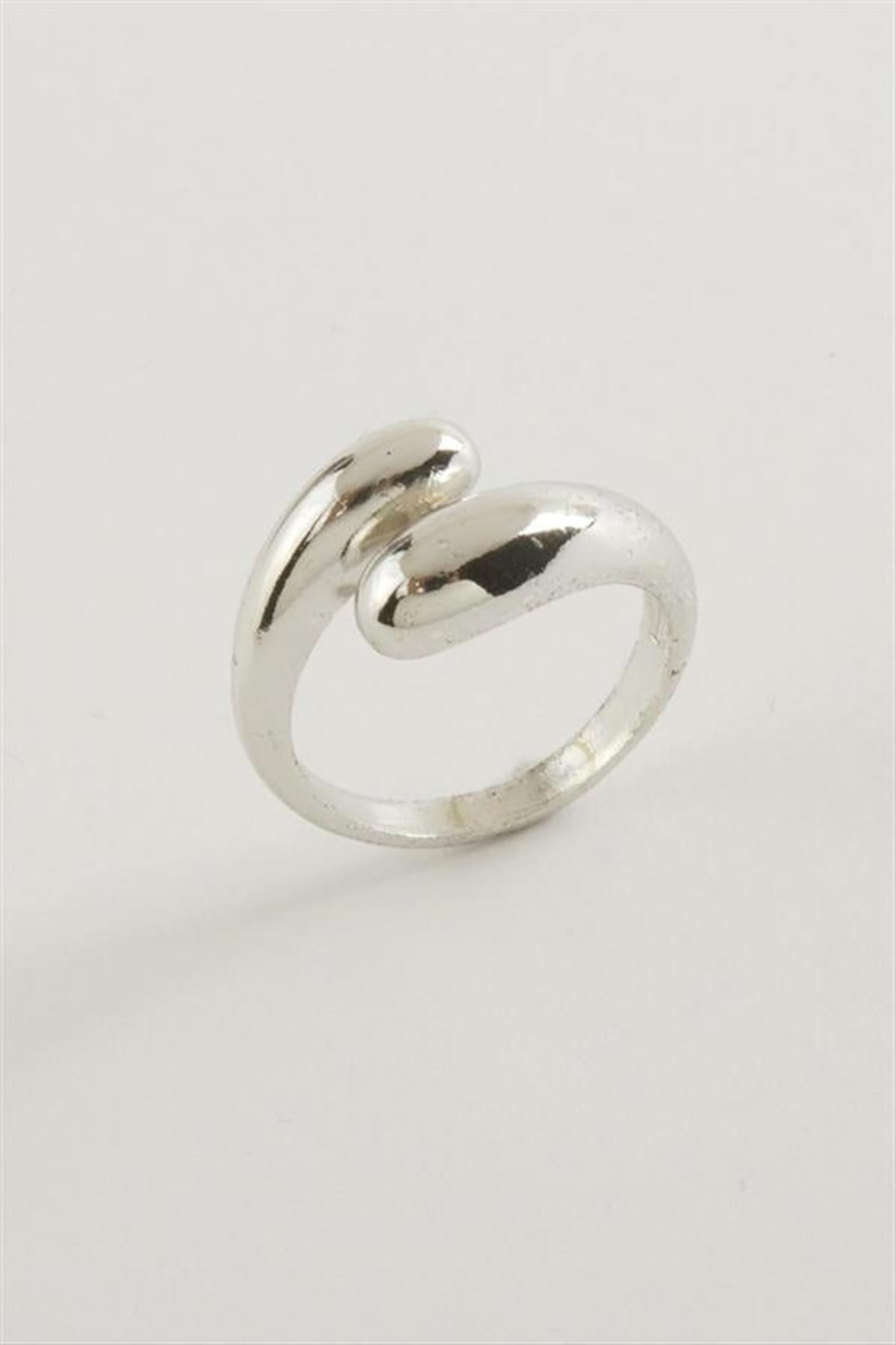 Oval Metal Yüzük - Gümüş Rengi
